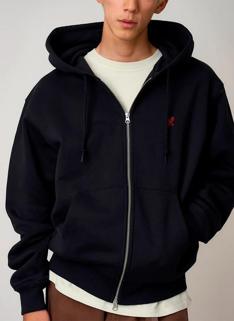 Худи на молнии One Point Zip Hooded Sweatshirt Dark Navy