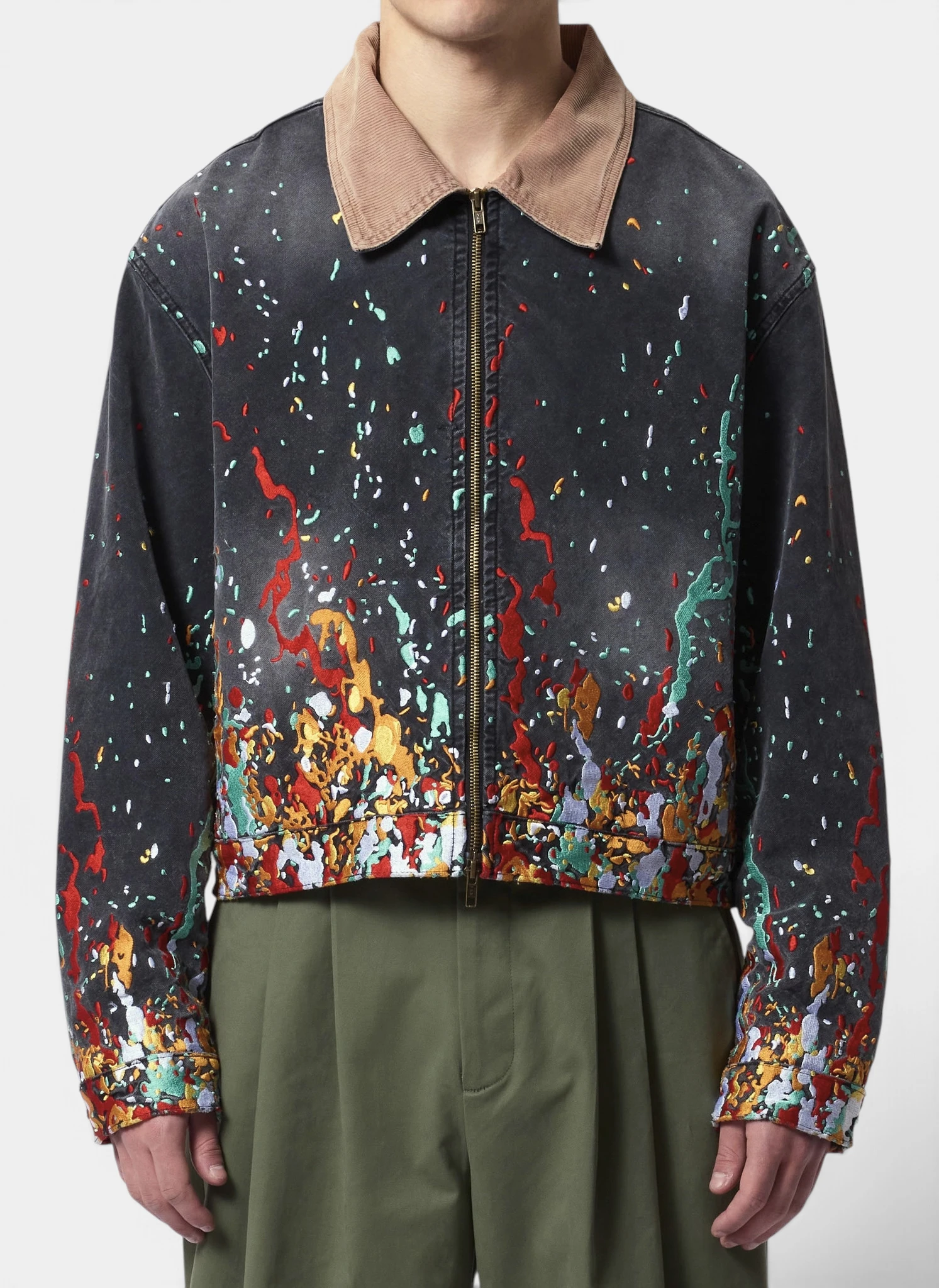 Куртка Embroidered Paint Workwear Jacket Washed Black