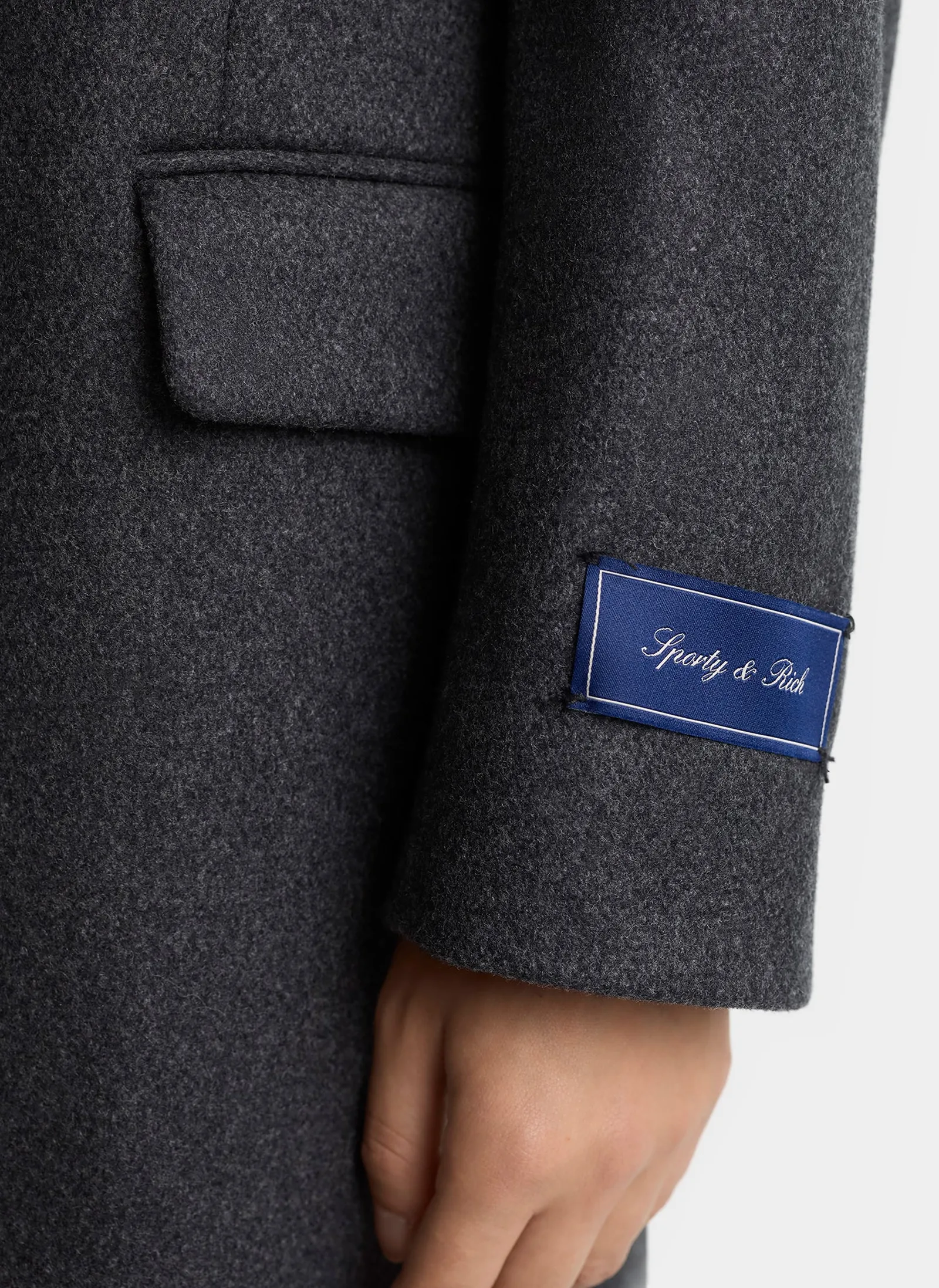 Пальто Signature Logo Structured Wool Coat Dark Grey