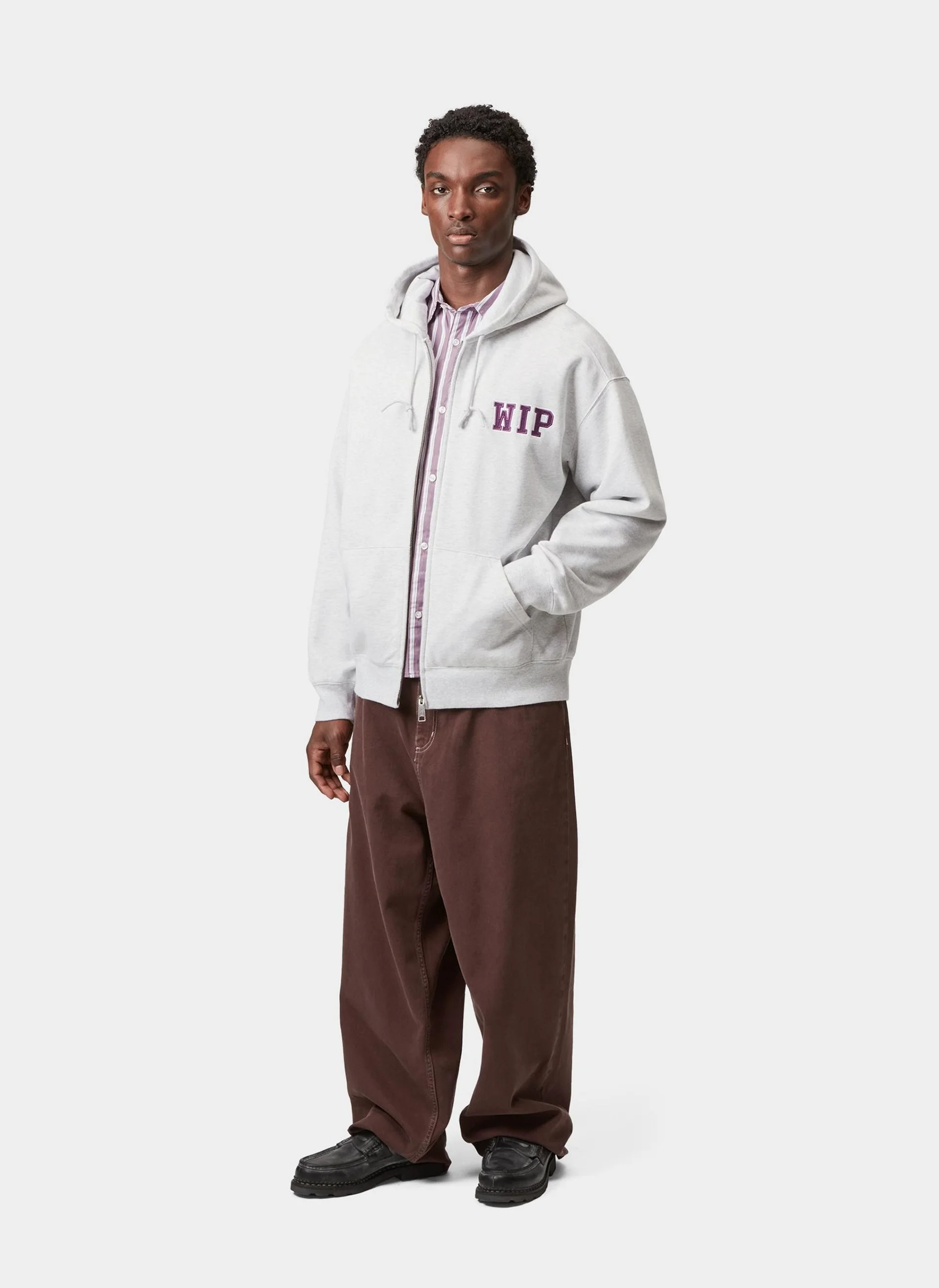 Худи на молнии Hooded Mini Wip Sweat Jacket Ash Heather (Stone Washed)