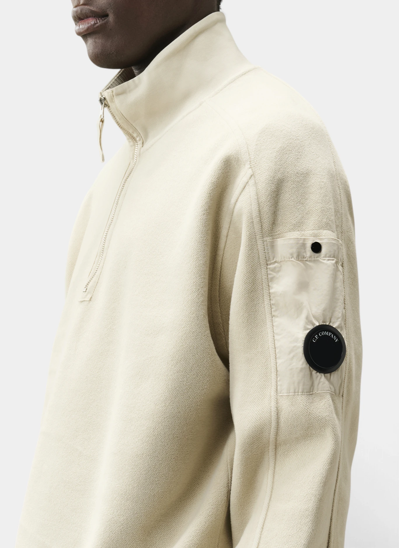 Свитшот Brushed Emerized Diagonal Fleece Half Zip Lens Sweatshirt Silver Birch