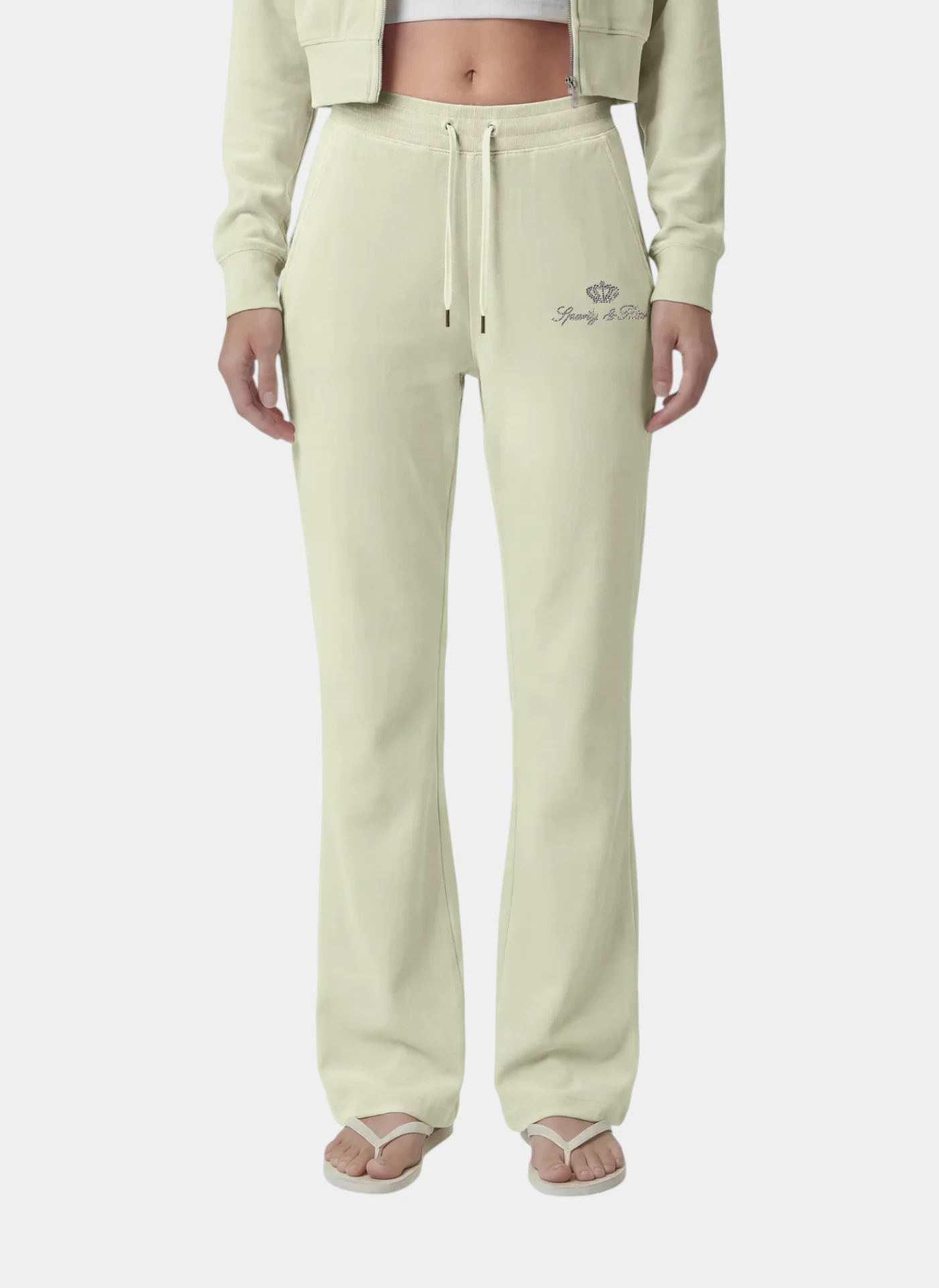 Брюки Juicy Script Velour Sweatpant Sage