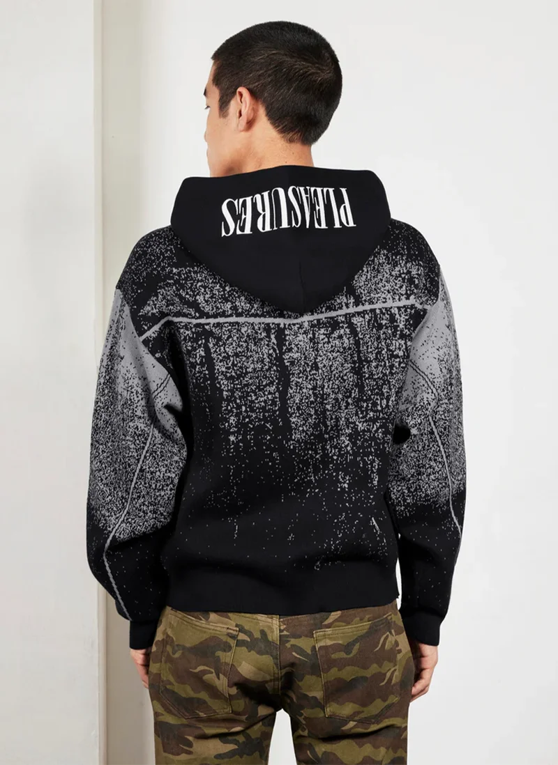 Худи на молнии Acid Cowboy Knitted Hoodie  Black