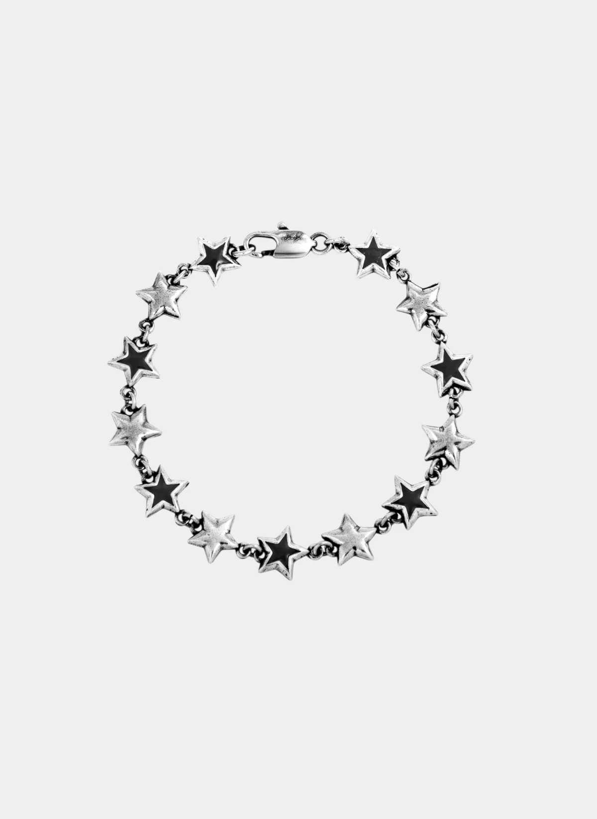 Браслет Black Enameled Stars Bracelet Silver