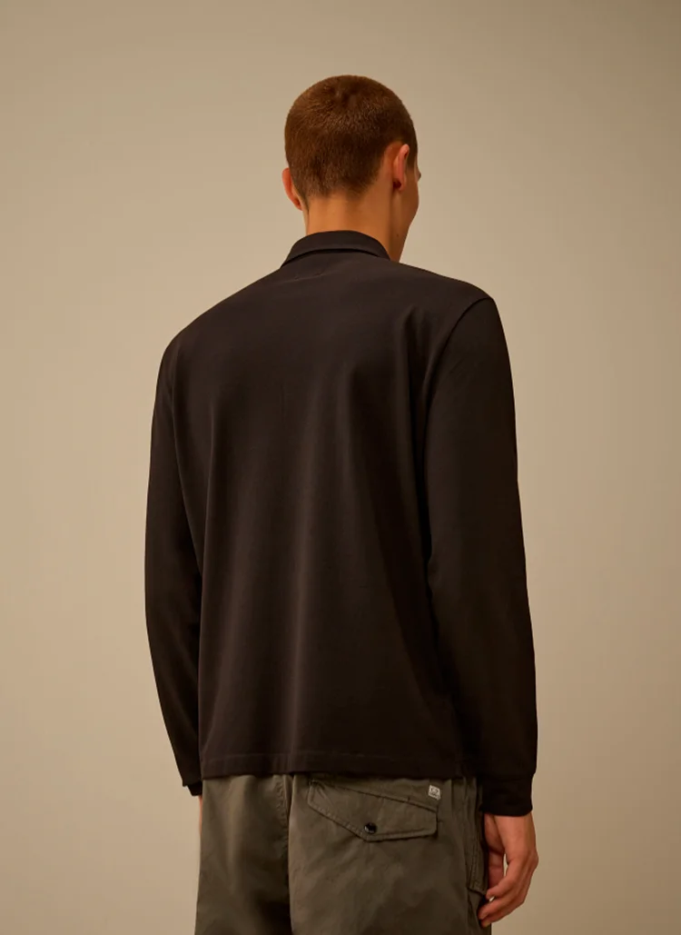 Поло Stretch Piquet Ribbed Collar Polo Black