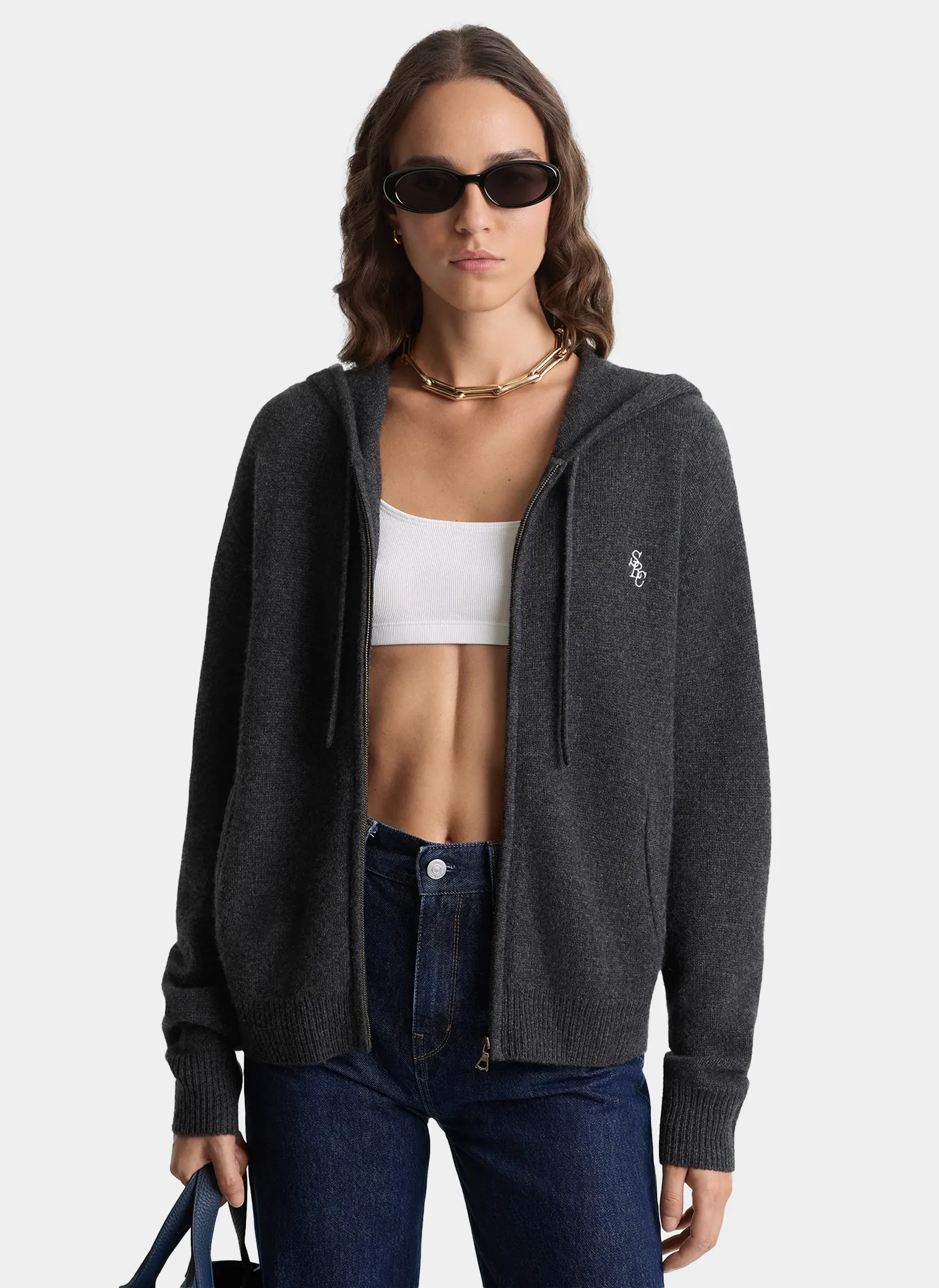 Худи на молнии SRC Cashmere Zip Hoodie Dark Grey