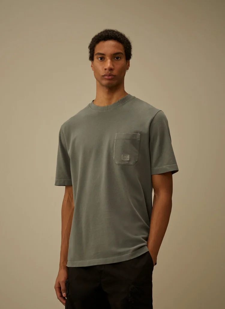 Футболка 24/1 Piquet Pigment Dyed Short Sleeve T-Shirt Gunmetal