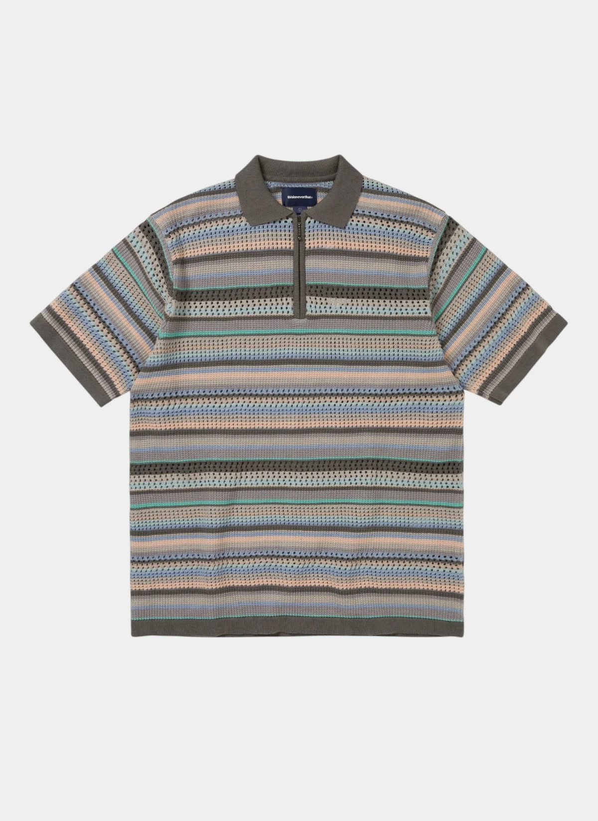 Поло Striped S/S KnIt Polo Pink Grey
