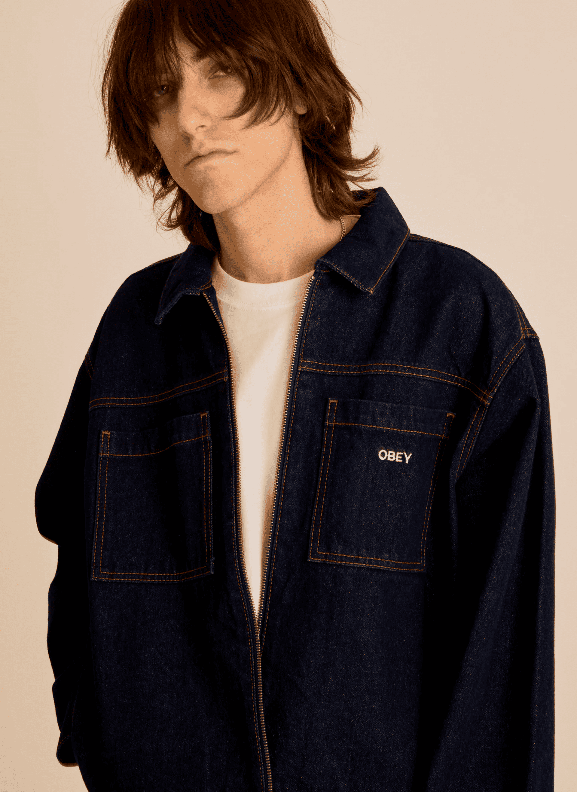 Куртка Icon Hardwork Zip Up Jacket Rinse Indigo