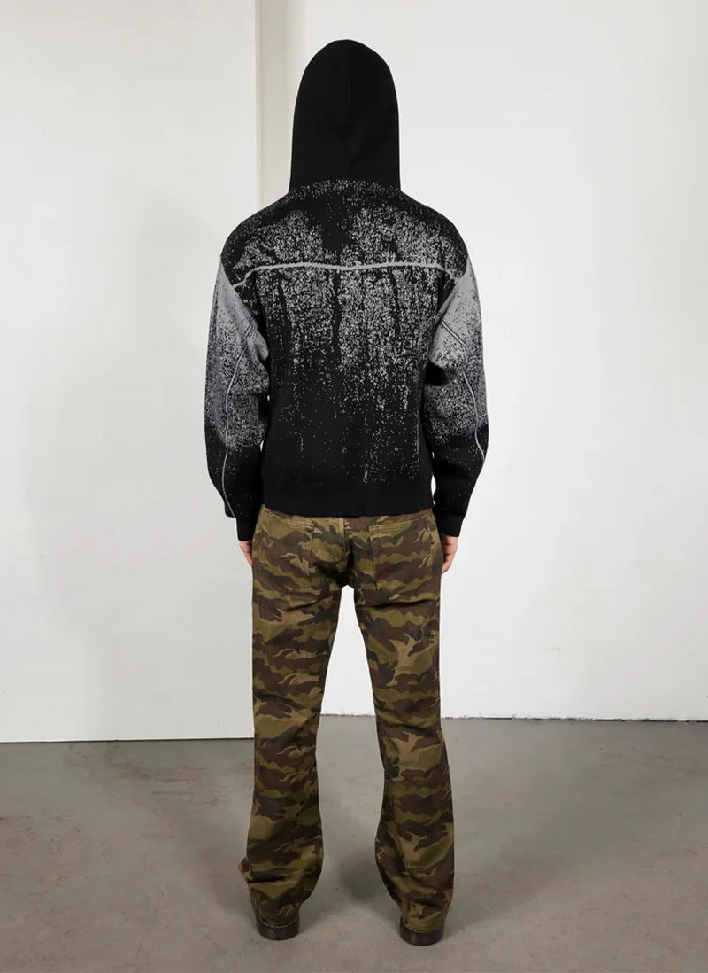 Худи на молнии Acid Cowboy Knitted Hoodie  Black