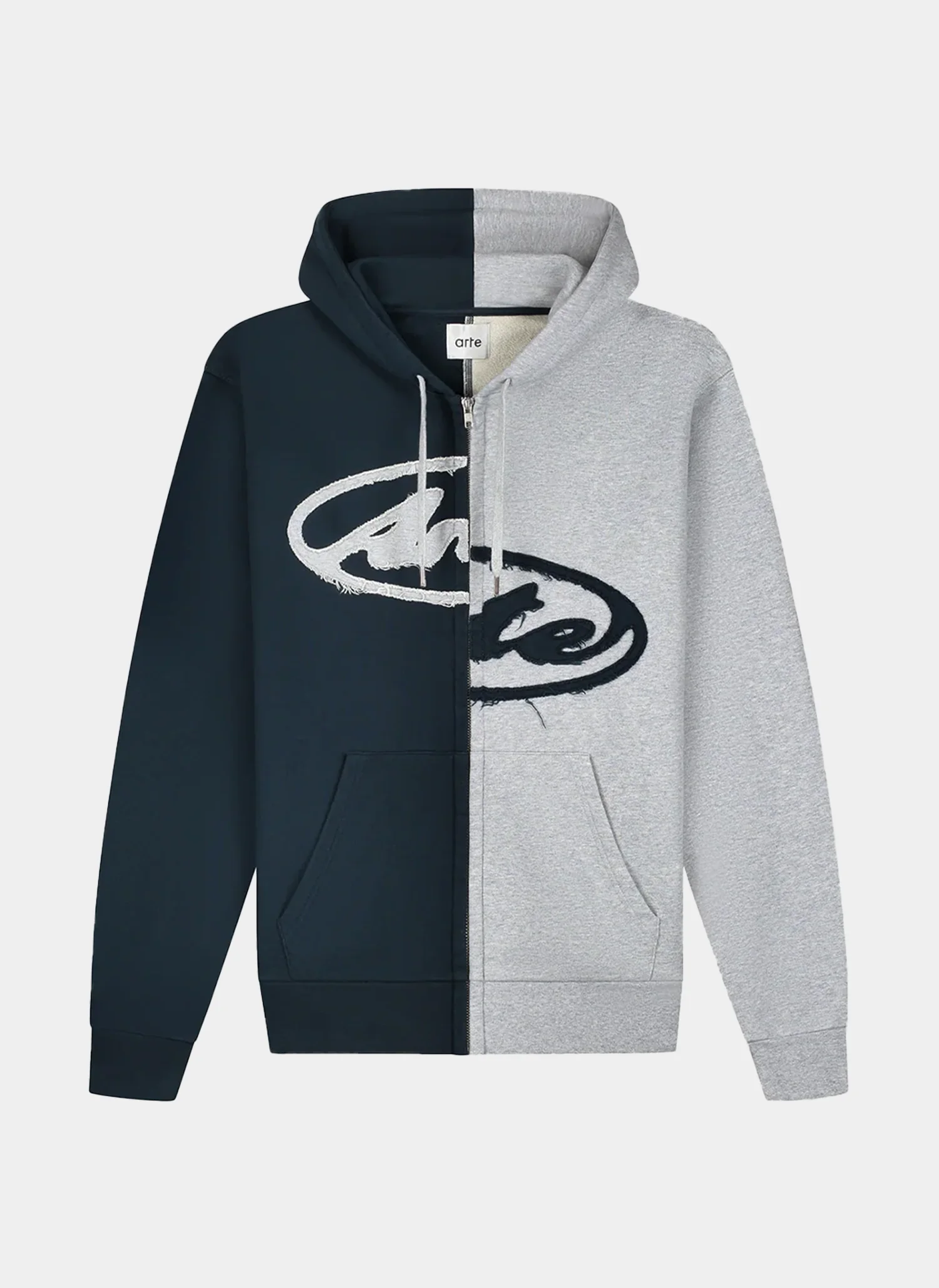 Худи на молнии Split Patch Zip Hoodie Grey