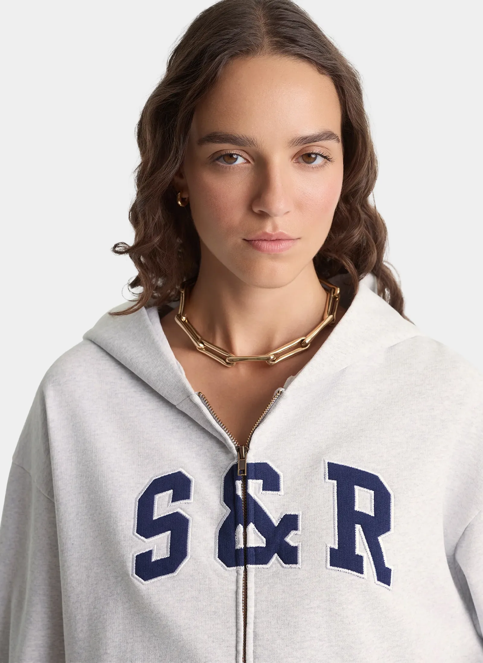Худи на молнии S&R Ivy Zip Hoodie Heather Gray