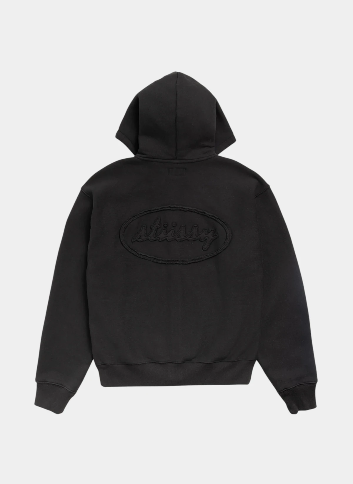 Худи на молнии Cursive Applique Zip Hood Black