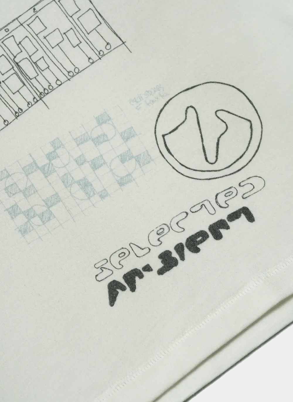 Футболка .Solutions + NUMBER 3 A—Sketch T-Shirt Old White