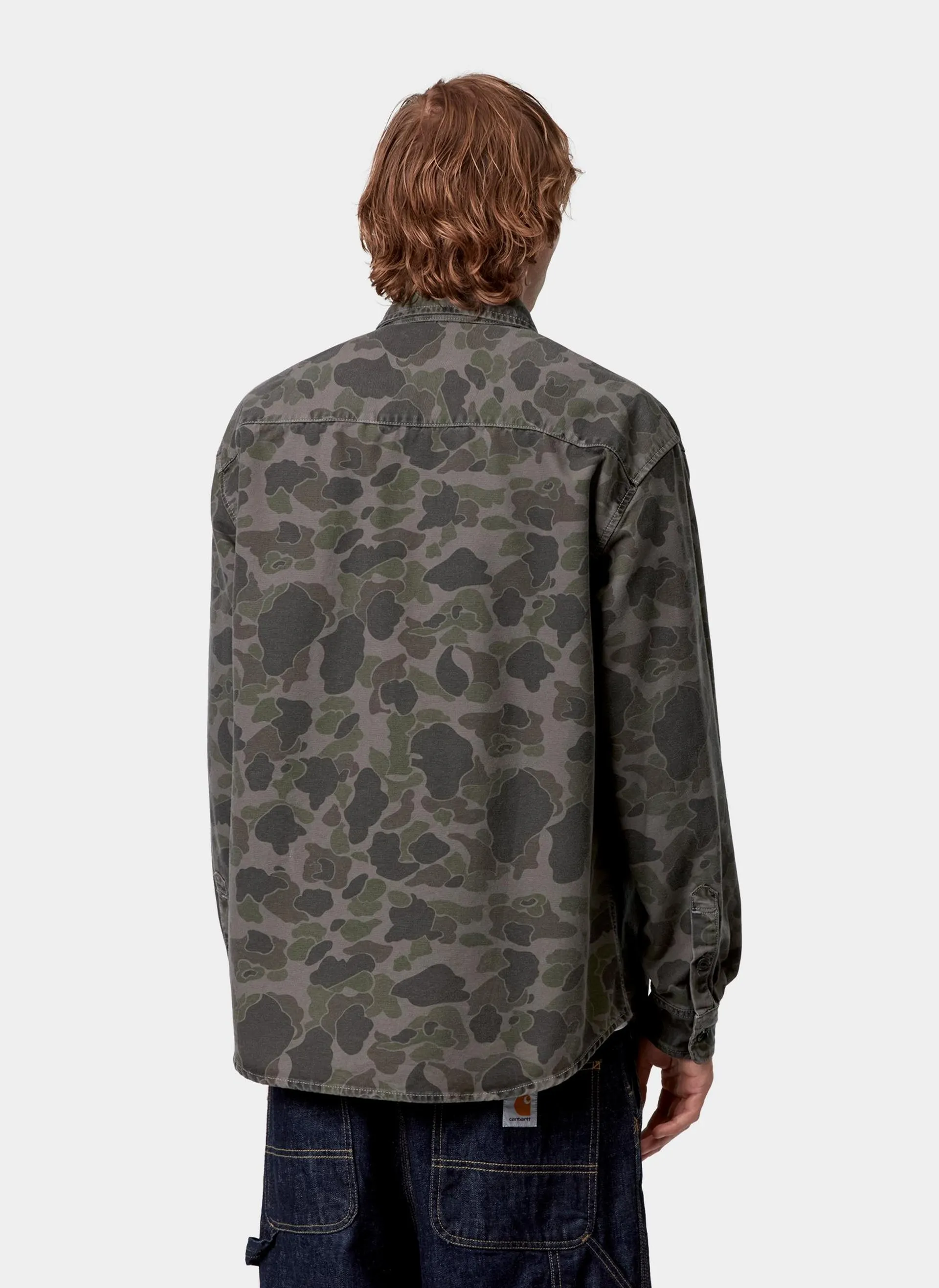 Рубашка L/S Duck Shirt Camo Duck, Green / Porphyry (Garment Dyed)
