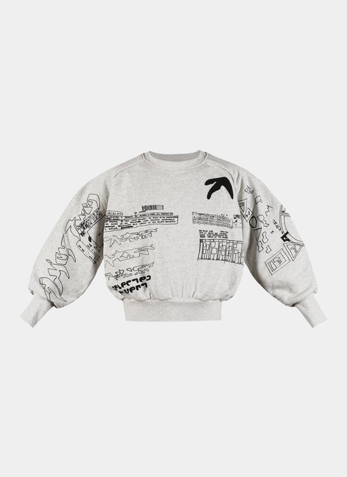 Свитшот .Solutions + NUMBER 3 A—Sketch Sweatshirt Old Grey