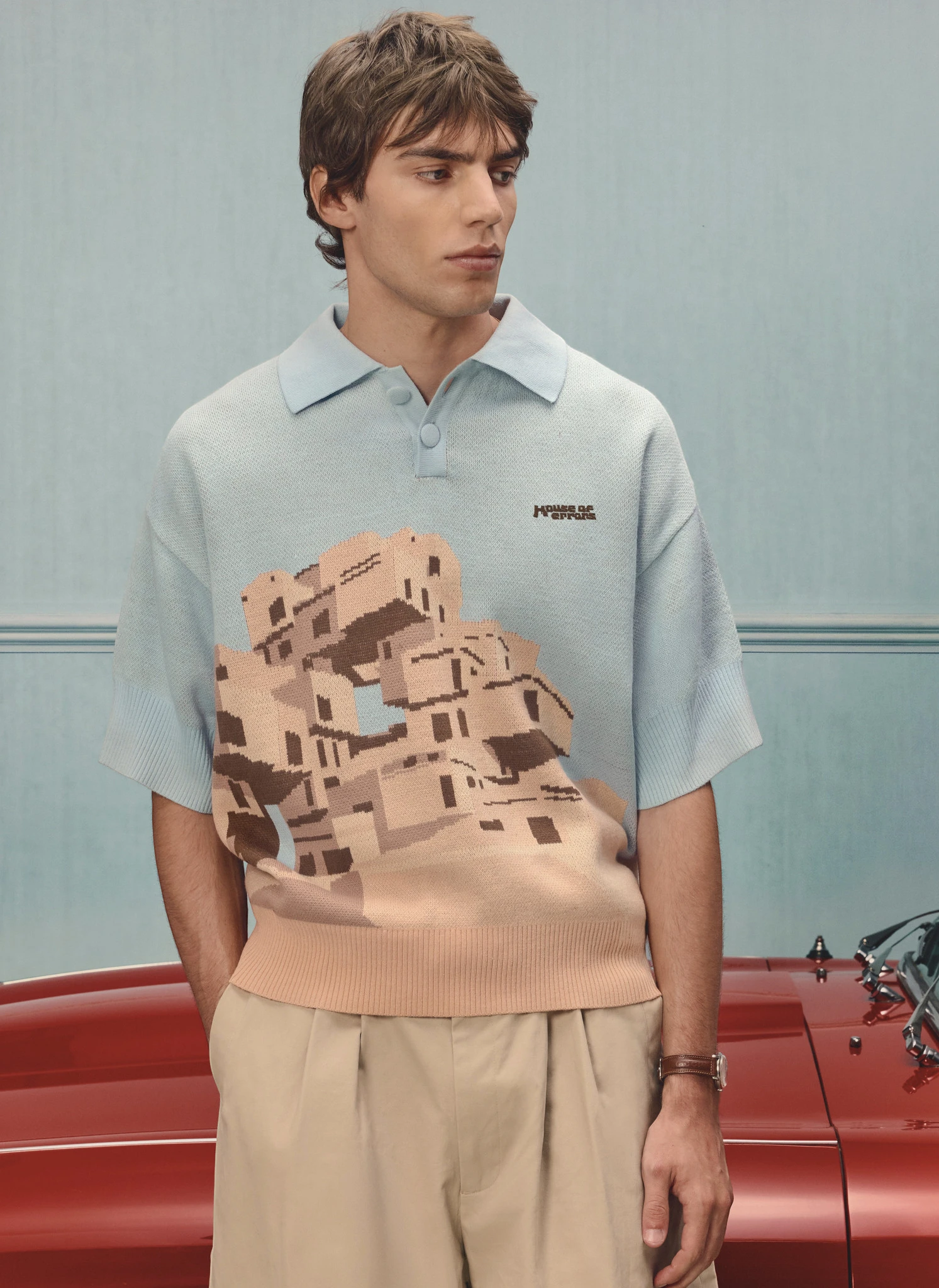 Поло The Apartments Knitted Polo Blue