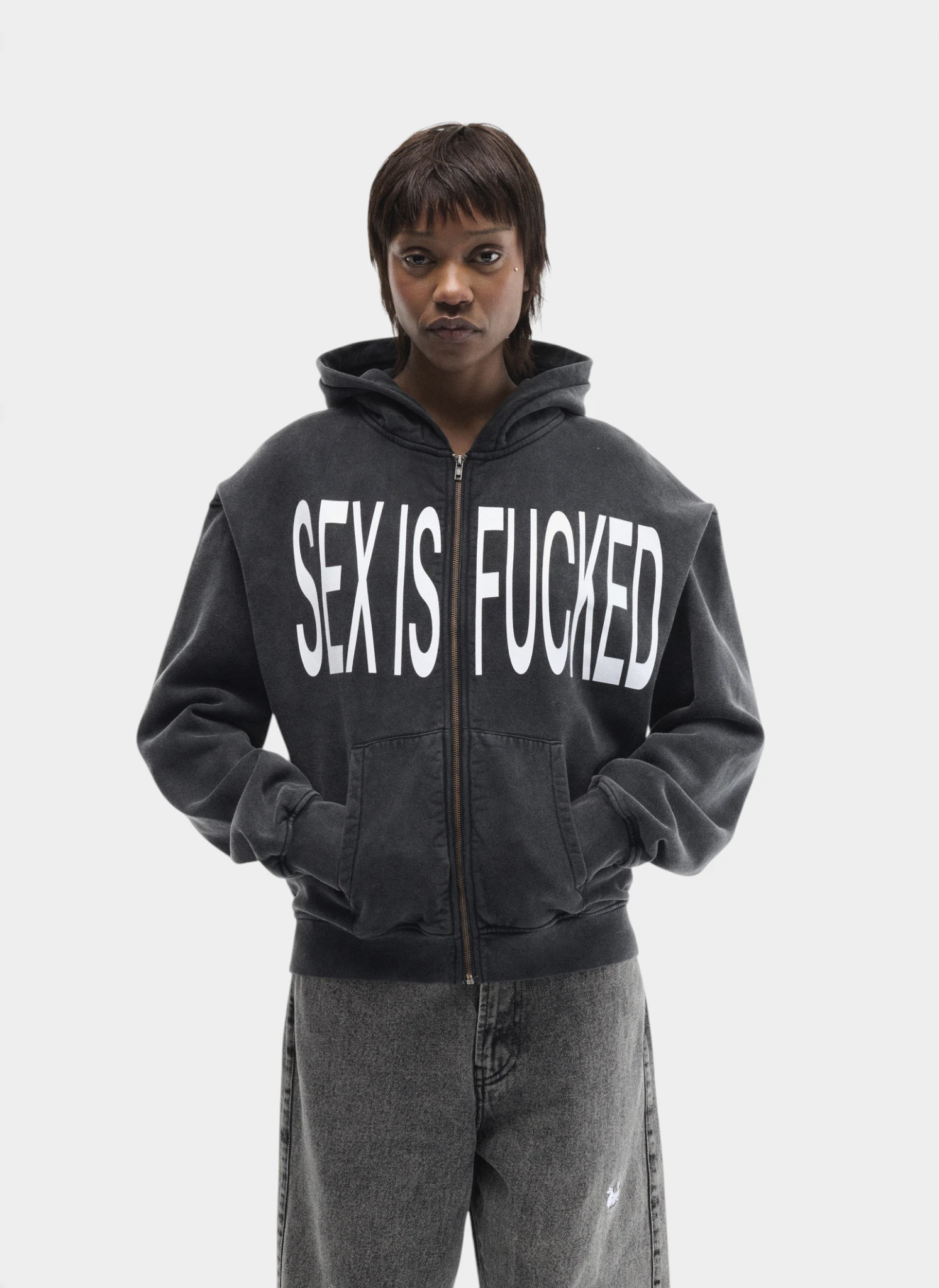 Худи на молнии Censor Me Baby Zip Hoodie Off-Black