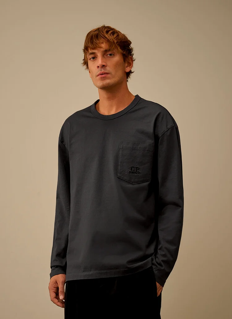 Лонгслив Mercerized 30/2 Jersey Twisted Long Sleeve T-Shirt Black
