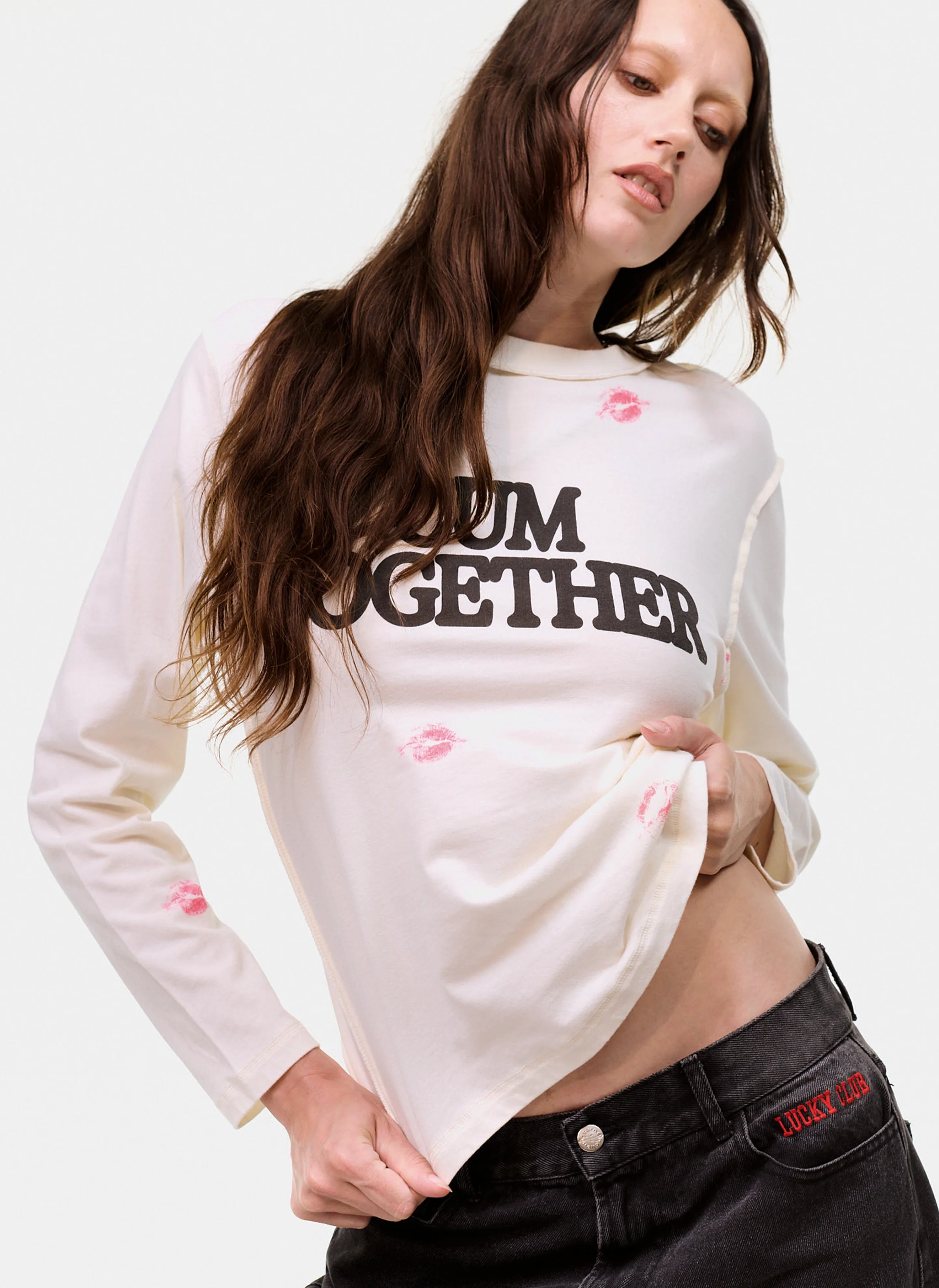 Лонгслив рукав Cum Again? Longsleeve Off-White