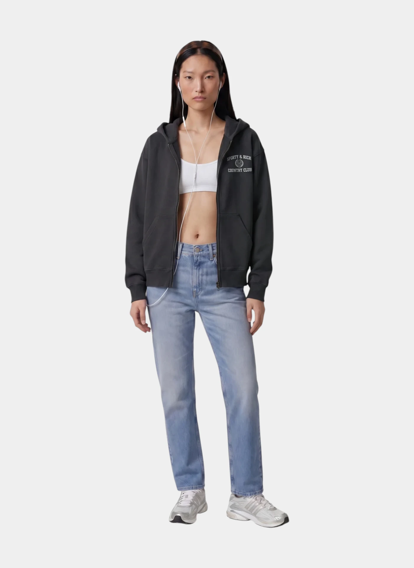 Худи на молнии Varsity Crest Zip Hoodie Carbon