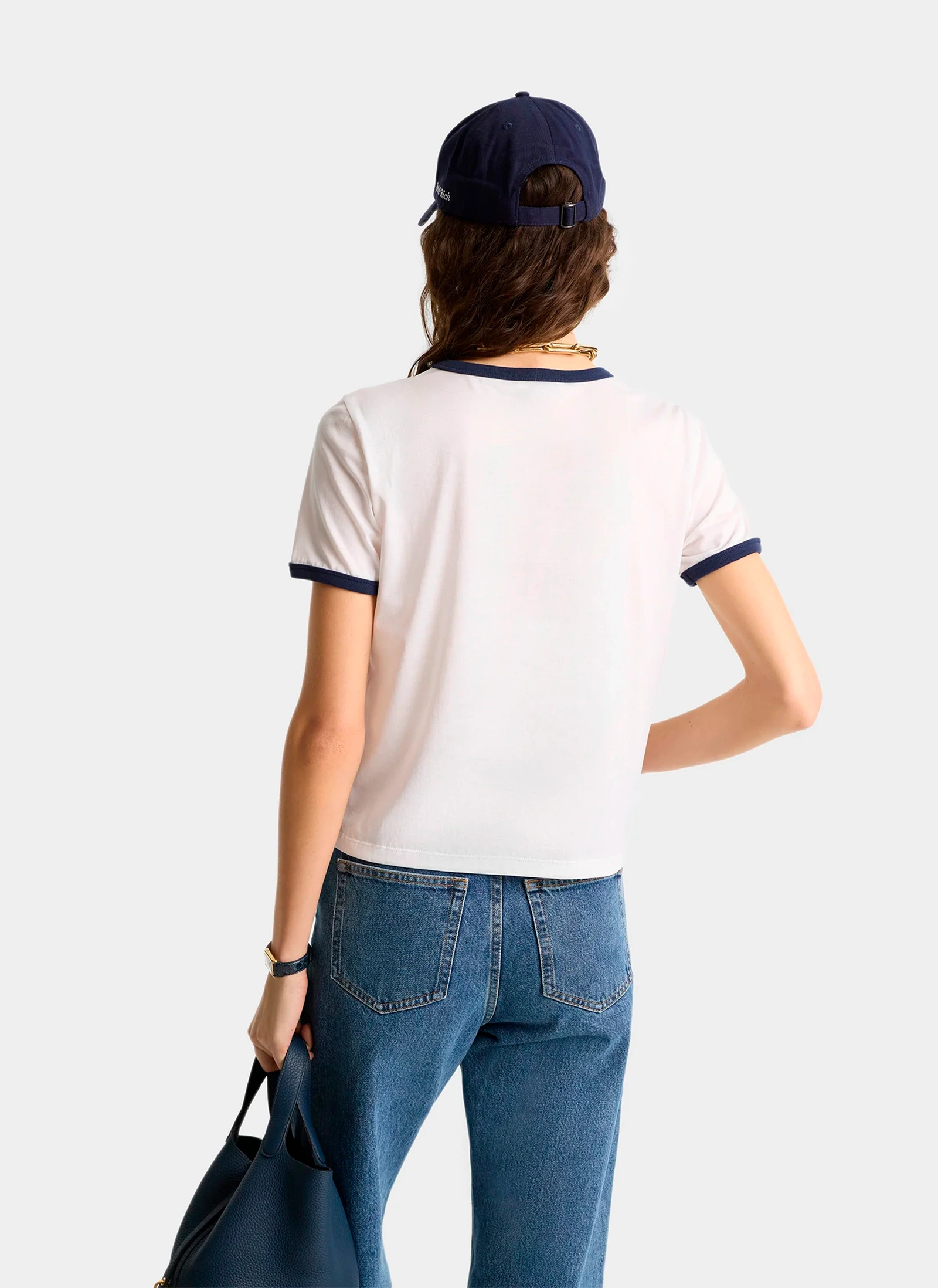 Футболка California Emblem Soft Ringer Tee White/Dark Navy
