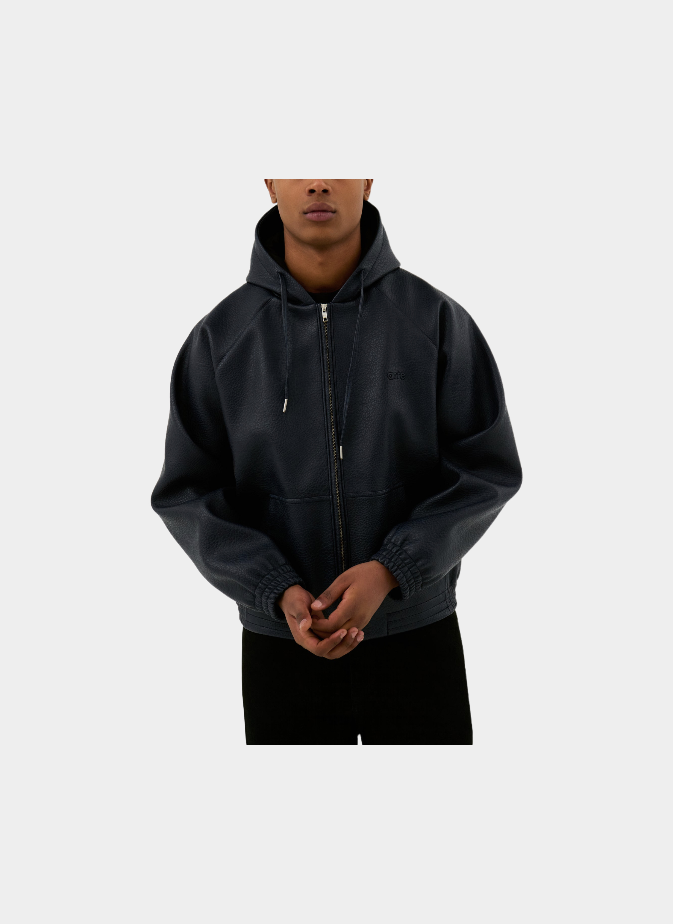 Куртка ‘Leather Hooded Jacket’ Blue