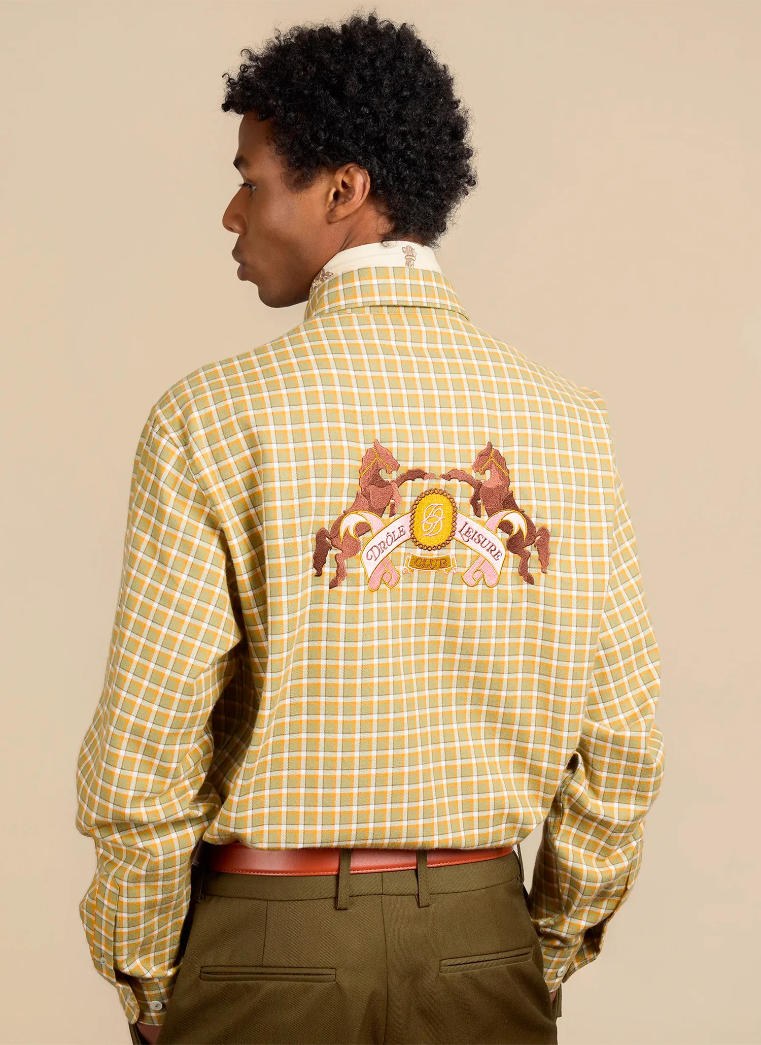 Рубашка La Chemise Emblème Cheval Kaki