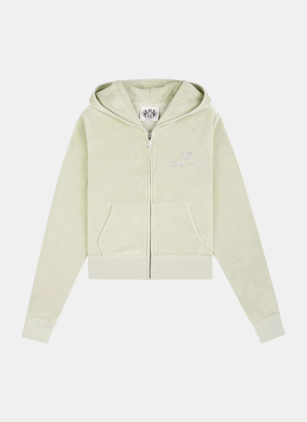 Худи на молнии Juicy Script Velour Zip Hoodie Sage