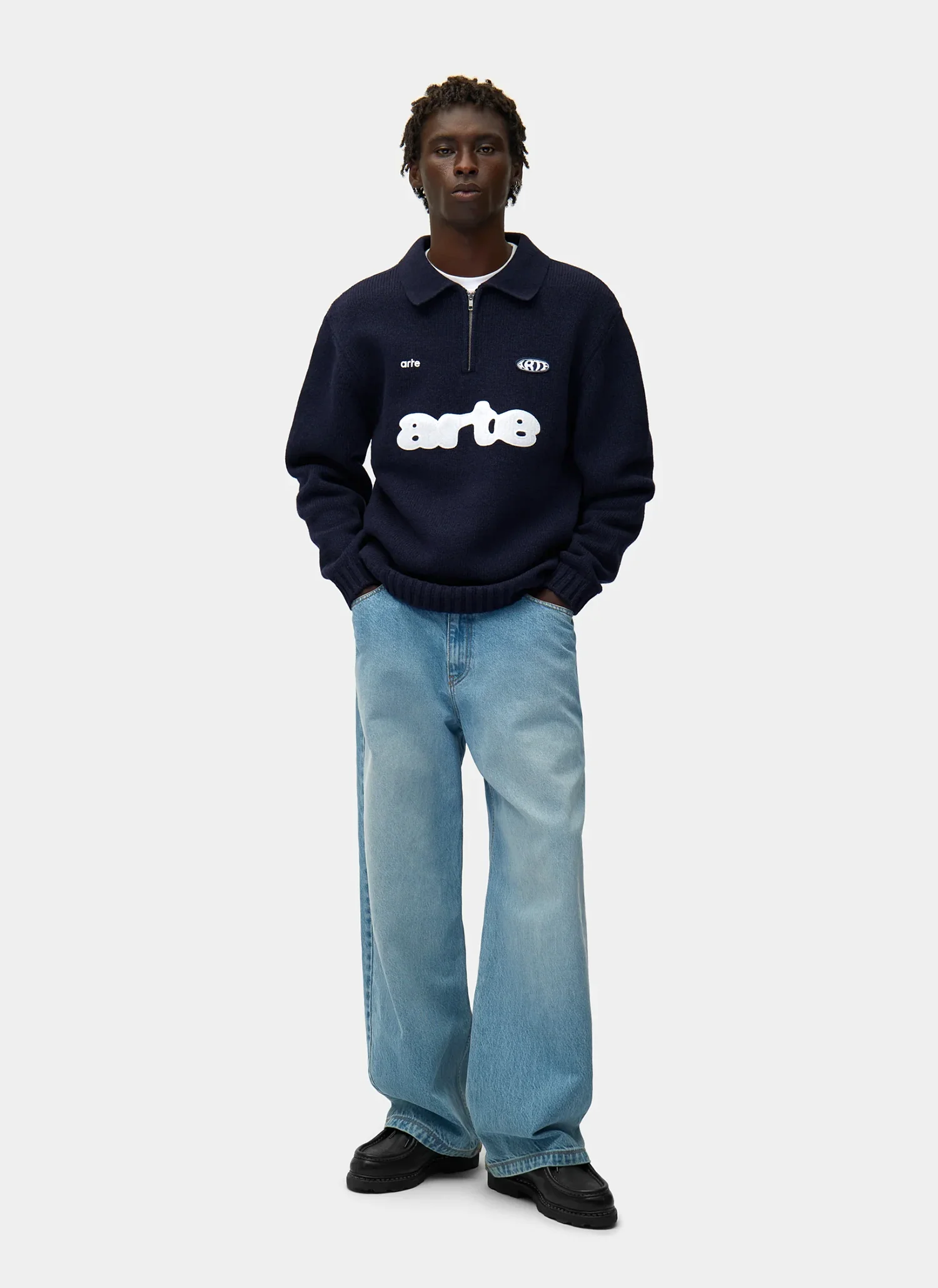 Джемпер Football Knit Polo Navy