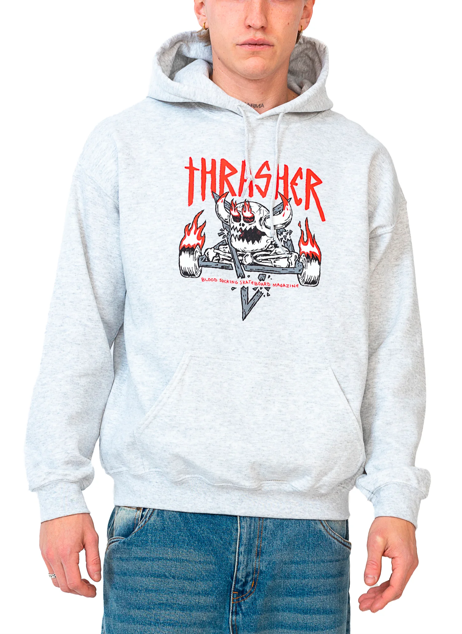 Худи Thr X Toy Machine Monster-Gram Hood Ash Grey