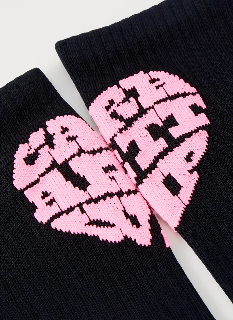 Носки ‘Heartbreaker Socks’ Black / Lumo Pink