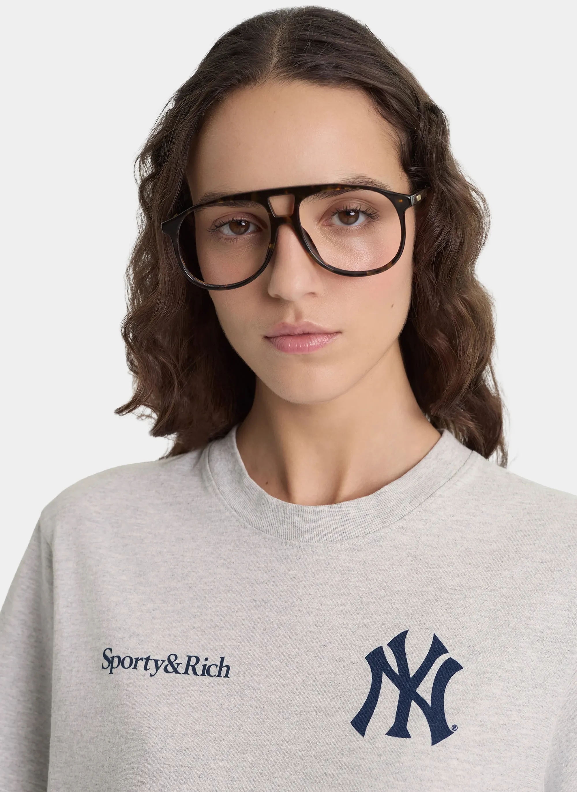 Футболка Yankees Curve T-Shirt Heather Gray