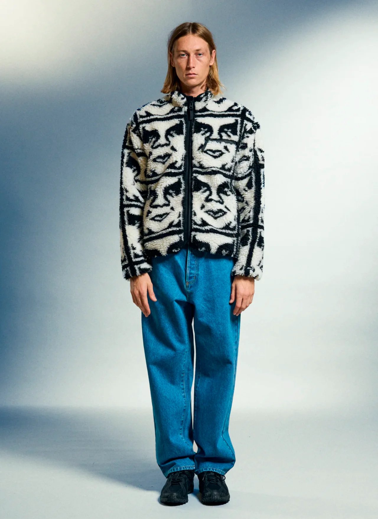 Куртка Obey Repeated Icon Sherpa Jacket Black Multi