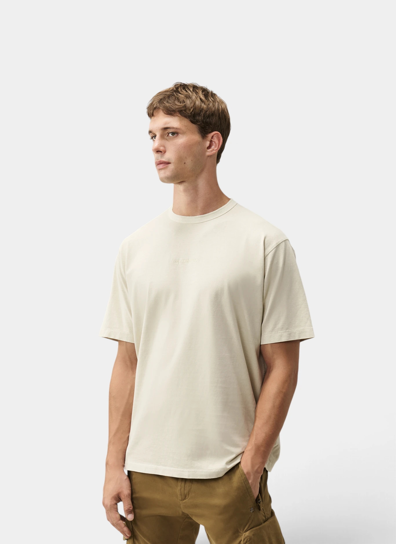Футболка Open End 20/1 Jersey Short Sleeve Logo T-Shirt Silver Birch