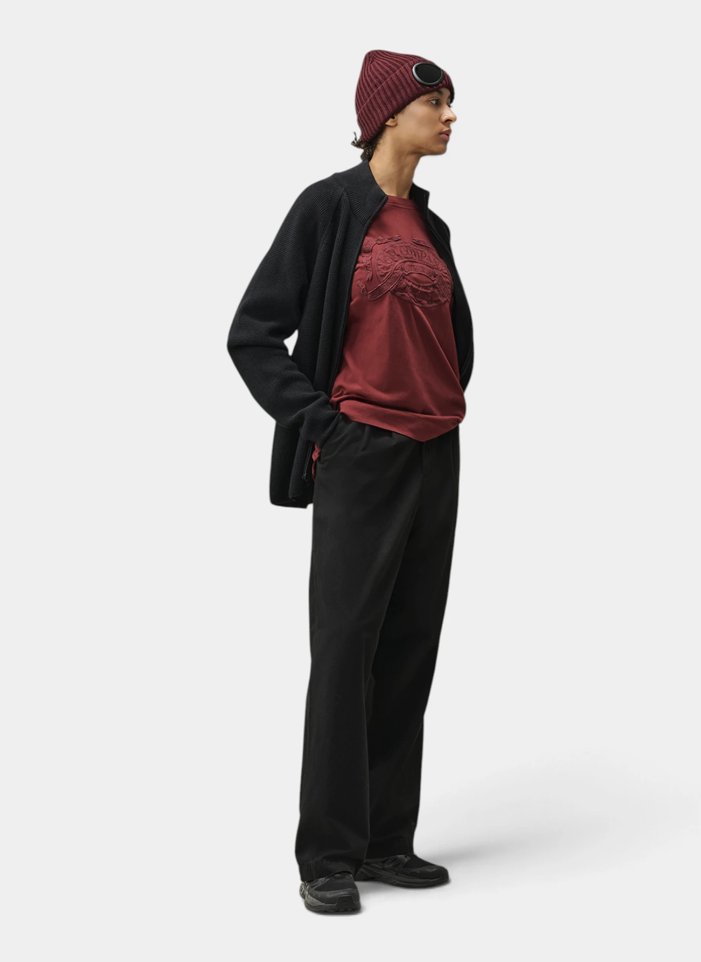 Брюки Cotton Gabardine Boxy Pleats Pants Black