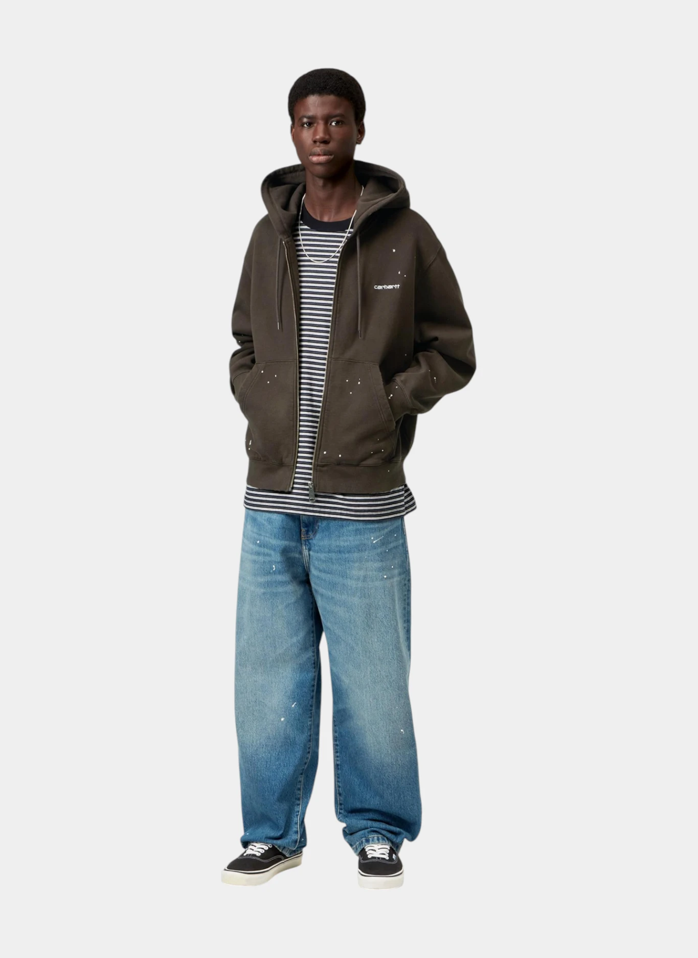 Худи на молнии Hooded Painter Jacket Tobacco (Destroy Wash, Splatter)