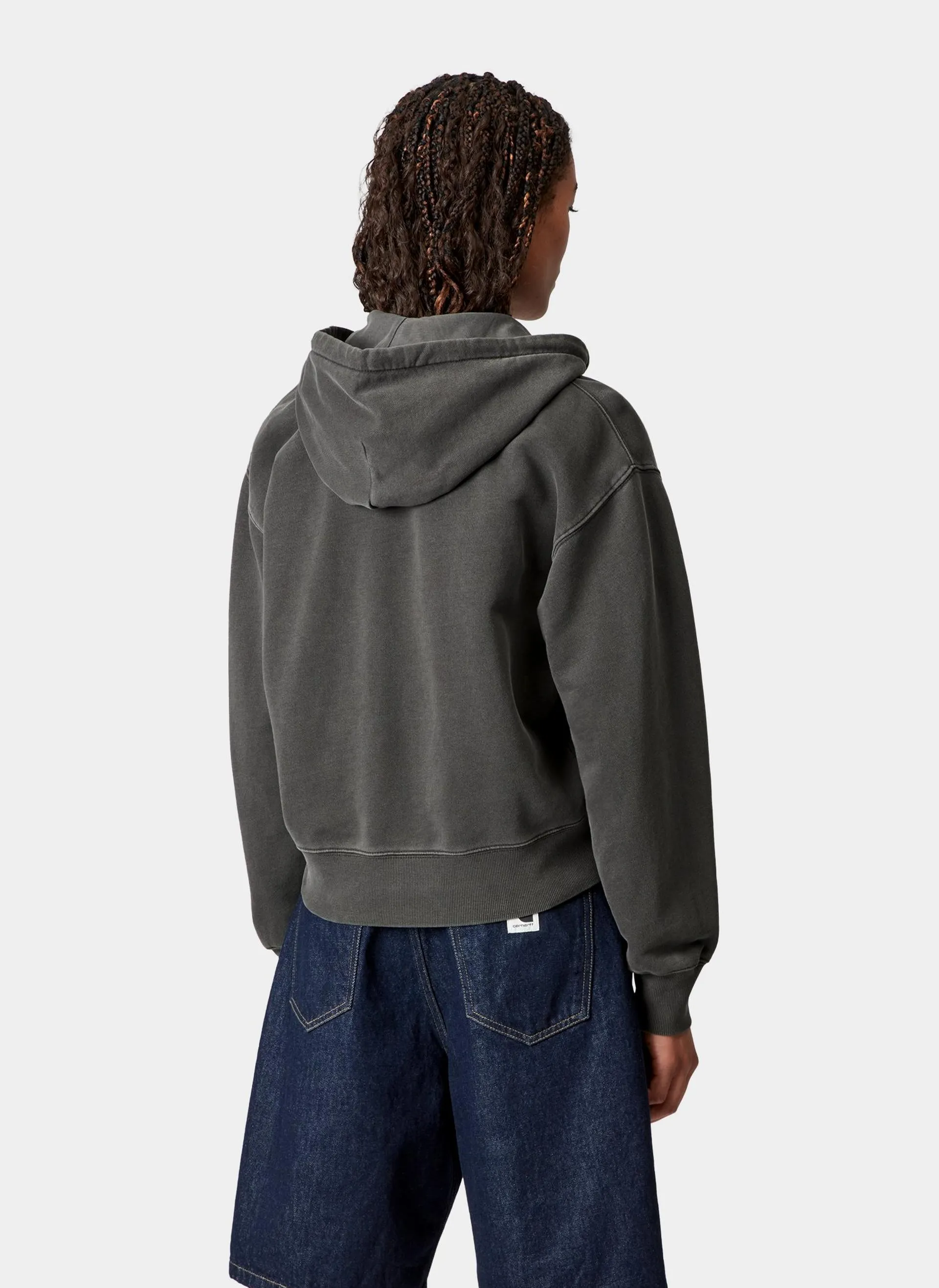 Худи на молнии женское W' Hooded Nelson Jacket Black (Garment Dyed)