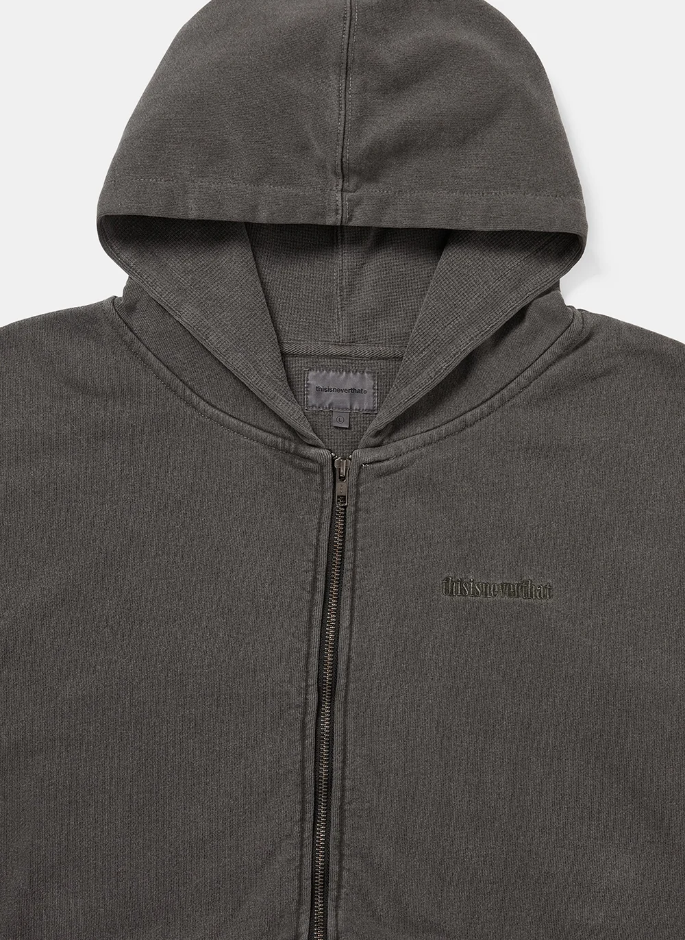 Худи на молнии TNT Waffle Lined Zip Up Hoodie Charcoal