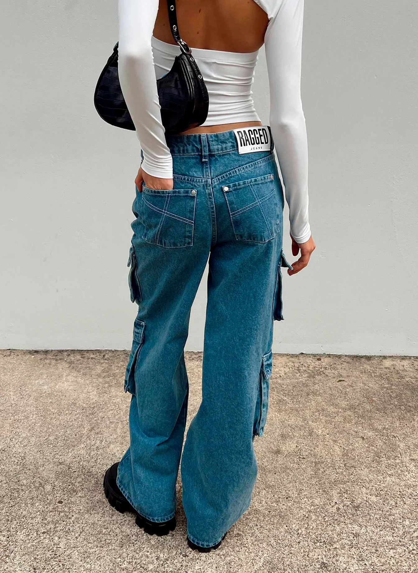 Джинсы женские ‘Straight Combat’ Mid Blue