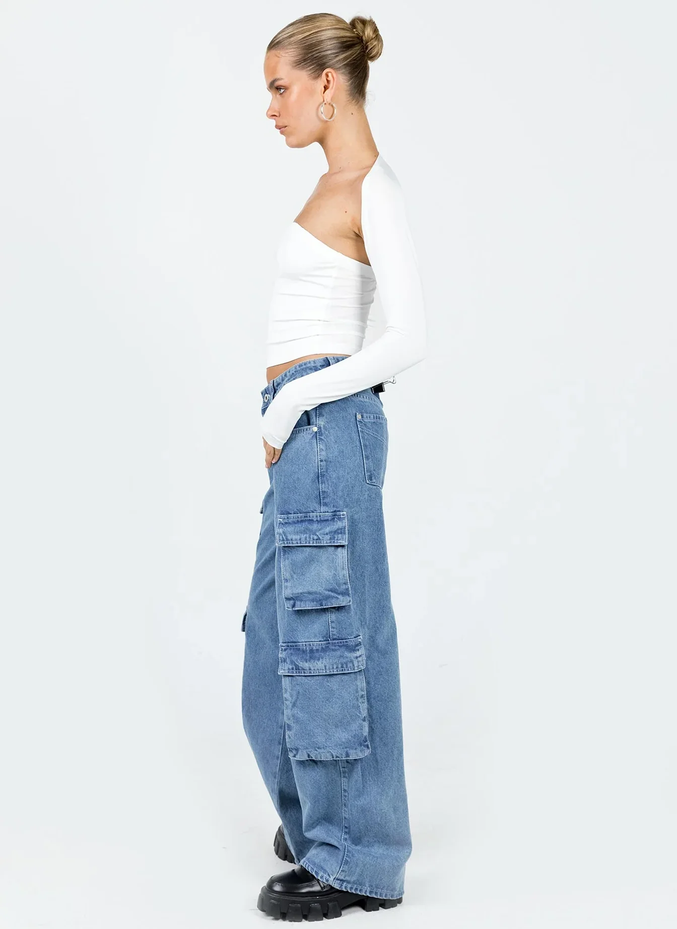 Джинсы женские ‘Straight Combat’ Mid Blue