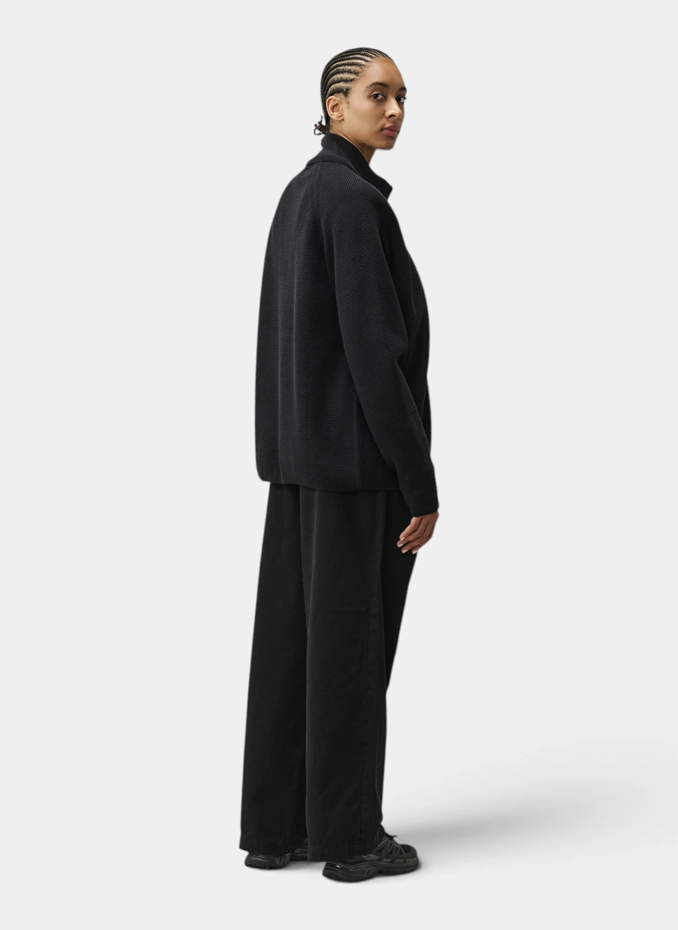 Брюки Cotton Gabardine Boxy Pleats Pants Black