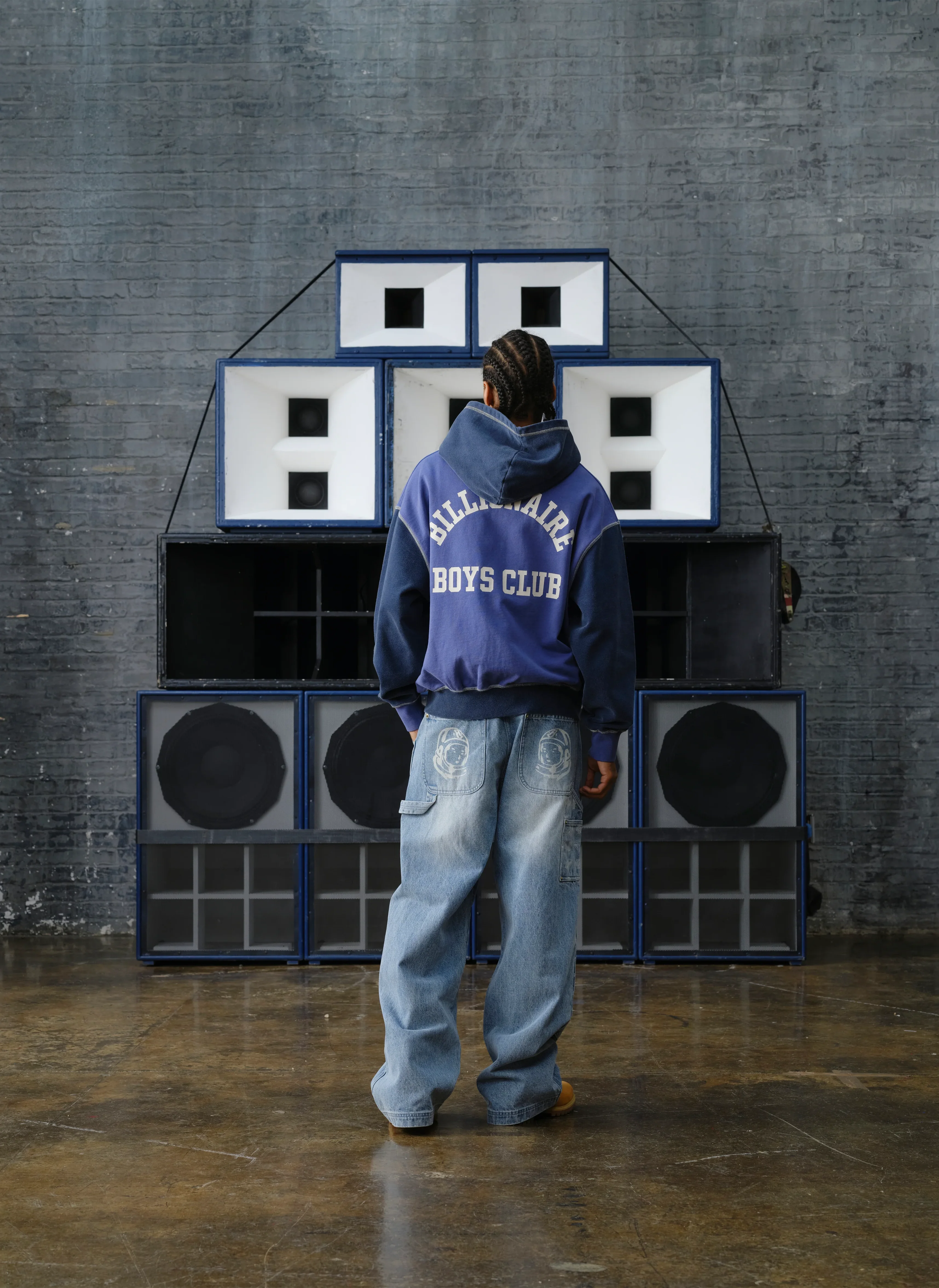 Худи На Молнии Indigo Oversized College Zip Through Indigo