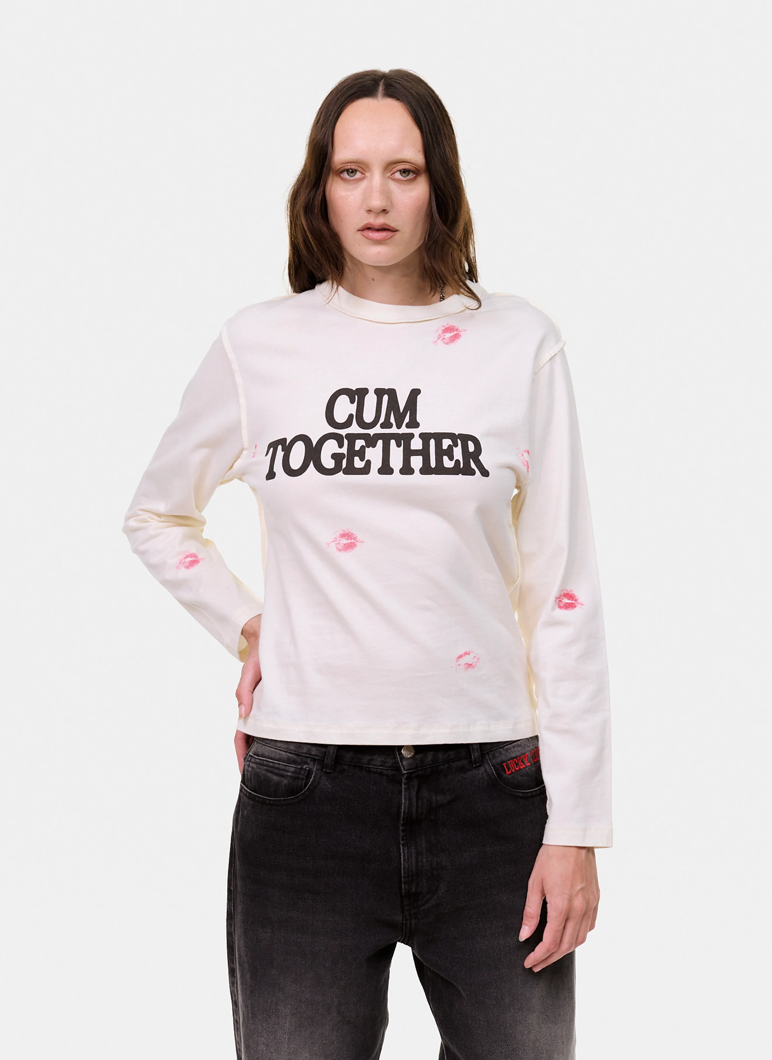 Лонгслив рукав Cum Again? Longsleeve Off-White