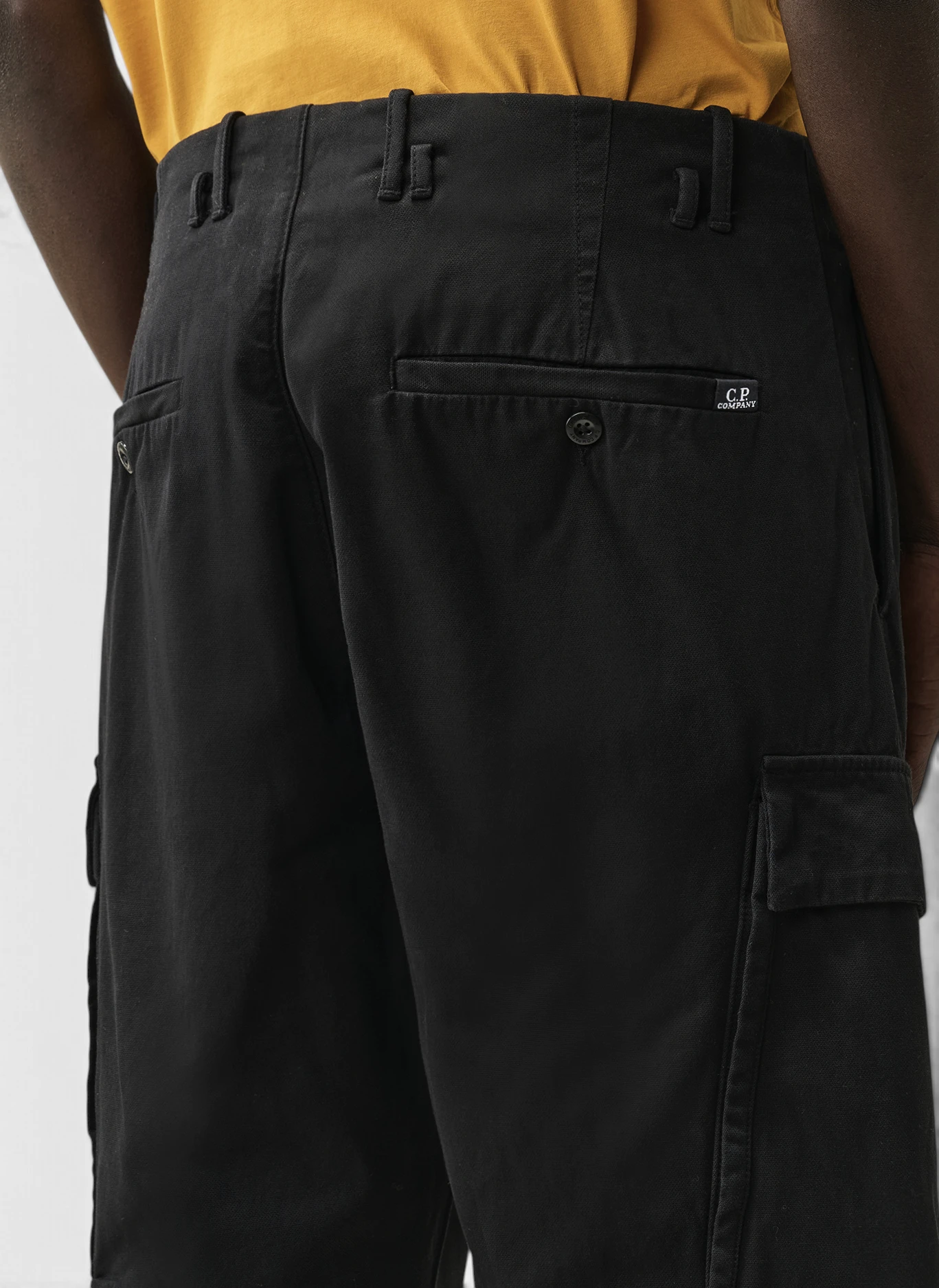 Брюки Emerized Cotton Micro Weave No Side Seam Loose Cargo Pants Black