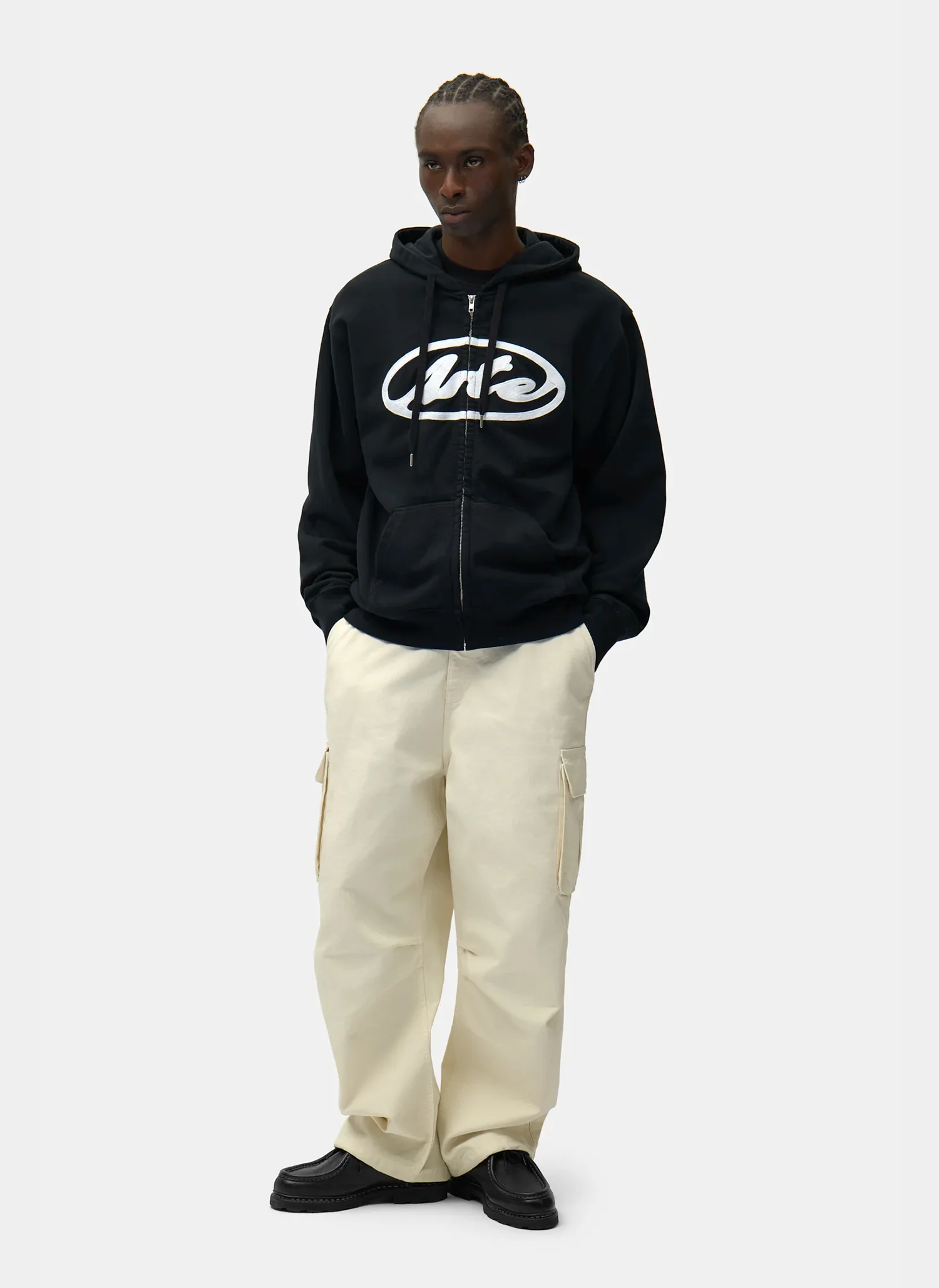 Худи на молнии Circle Logo Zip Hoodie Black