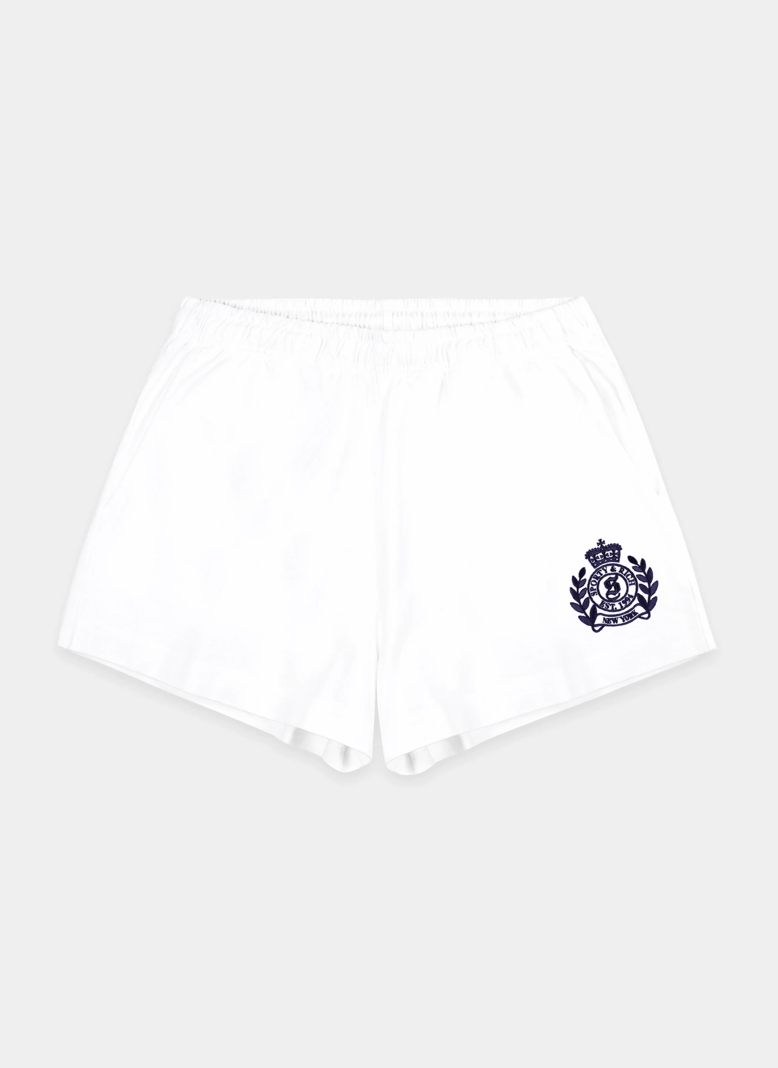 Шорты женские H&W Crest Embroidered Disco Short White