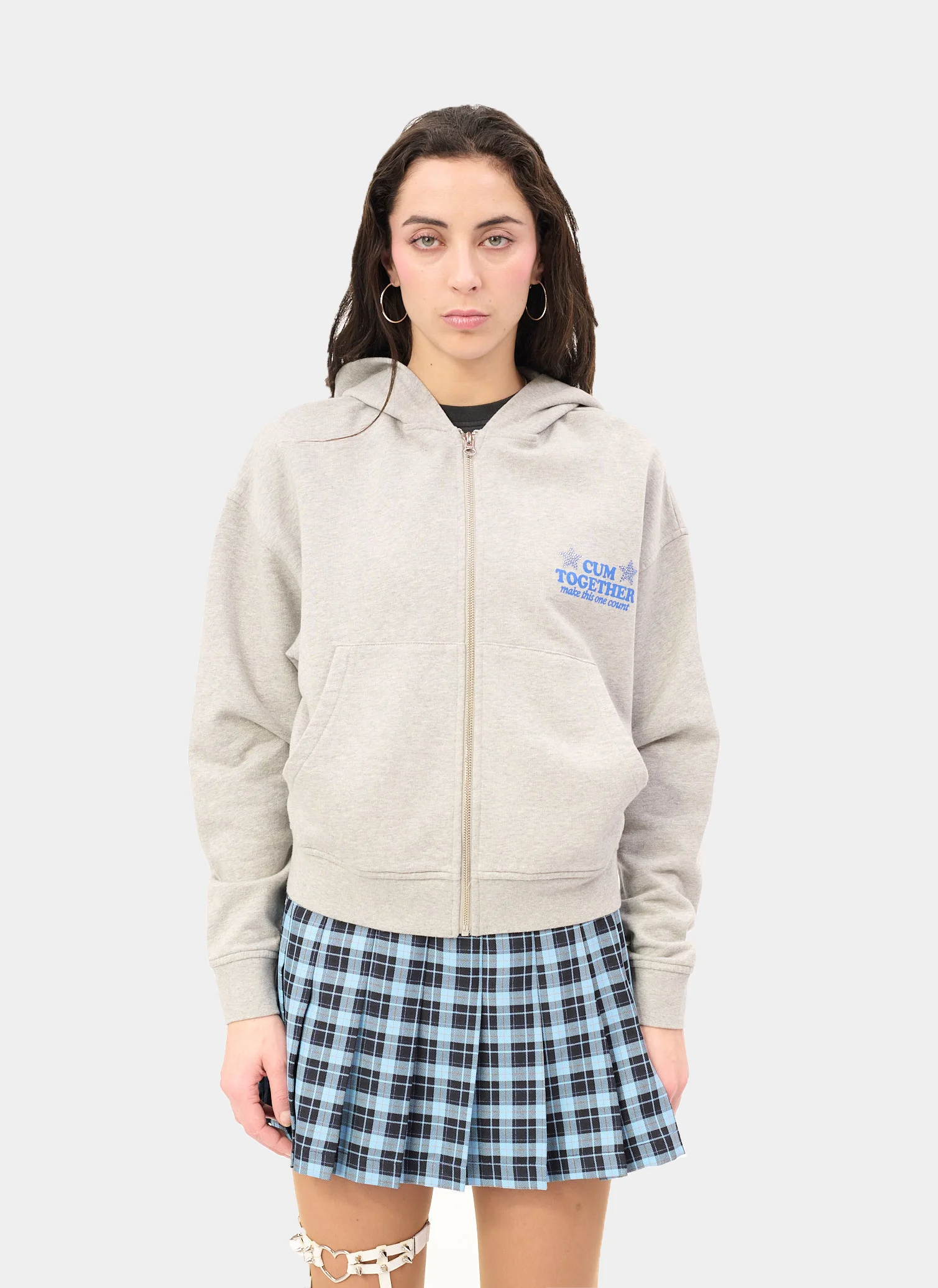 Худи  на молнии Cum-munity Values Zip Hoodie Melange Grey