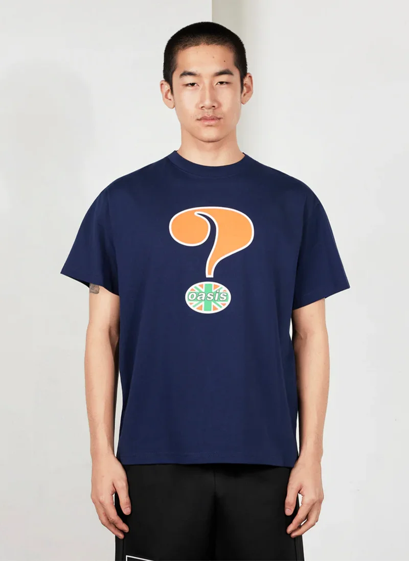 Футболка Pleasures х Oasis Question Mark T-Shirt Navy
