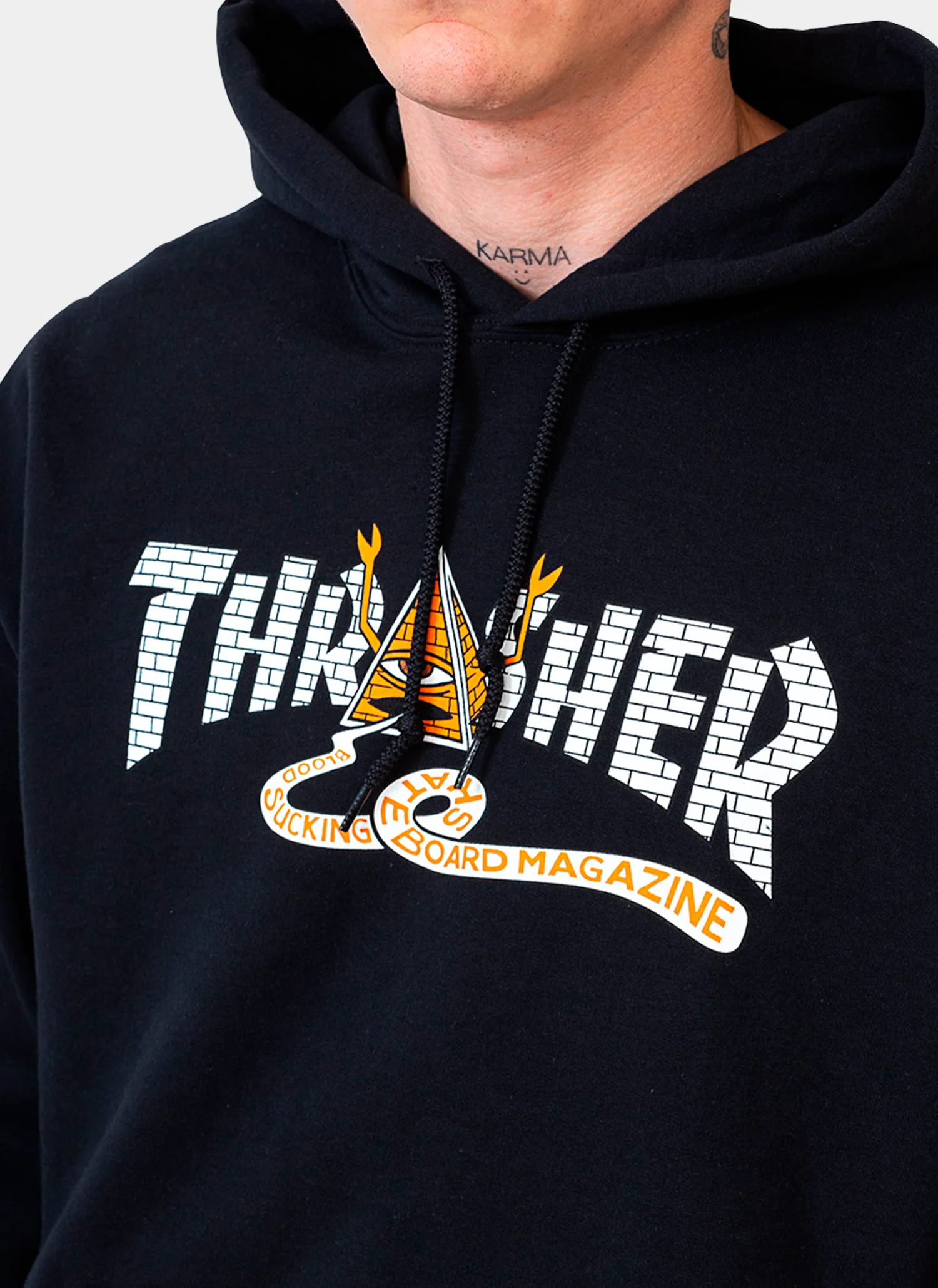 Худи  Thr X Toy Machine Pyramid Hood Black